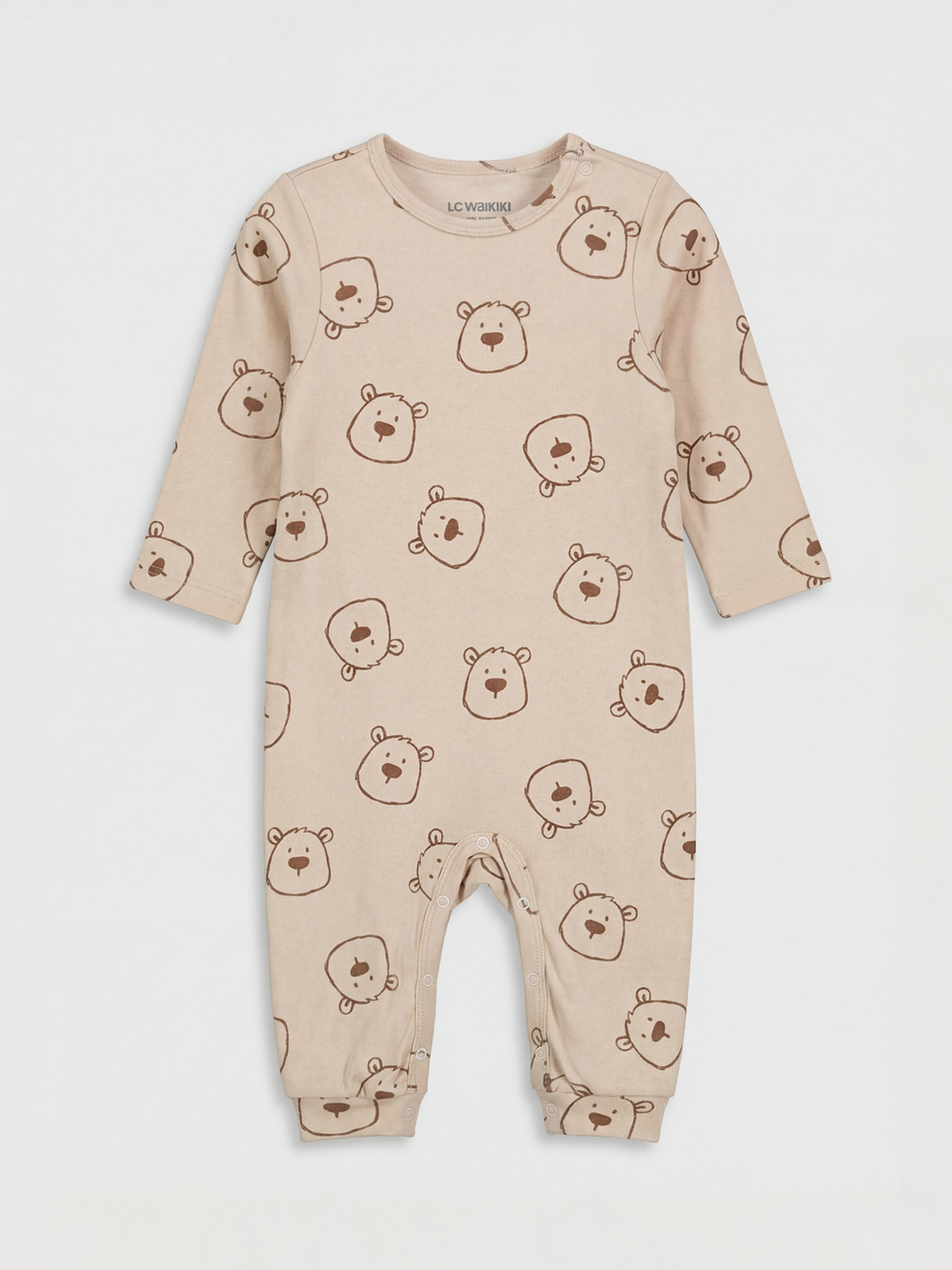 LCW baby Bisiklet Yaka Uzun Kollu Baskılı Erkek Bebek Tulum - S64246Z1-LQA