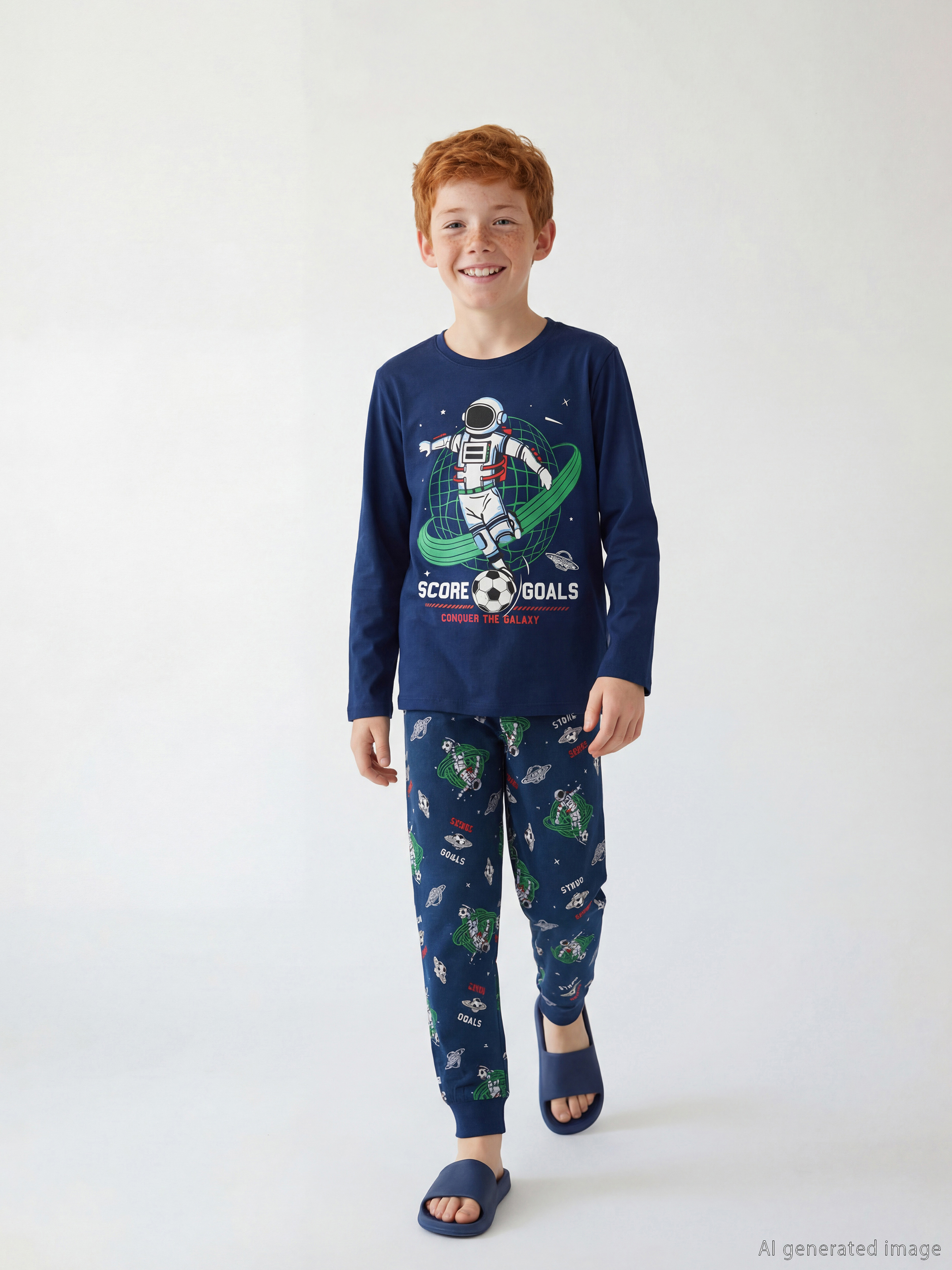 LCW Kids Bisiklet Yaka Erkek Çocuk Pijama Takımı - S64250Z4-JC7