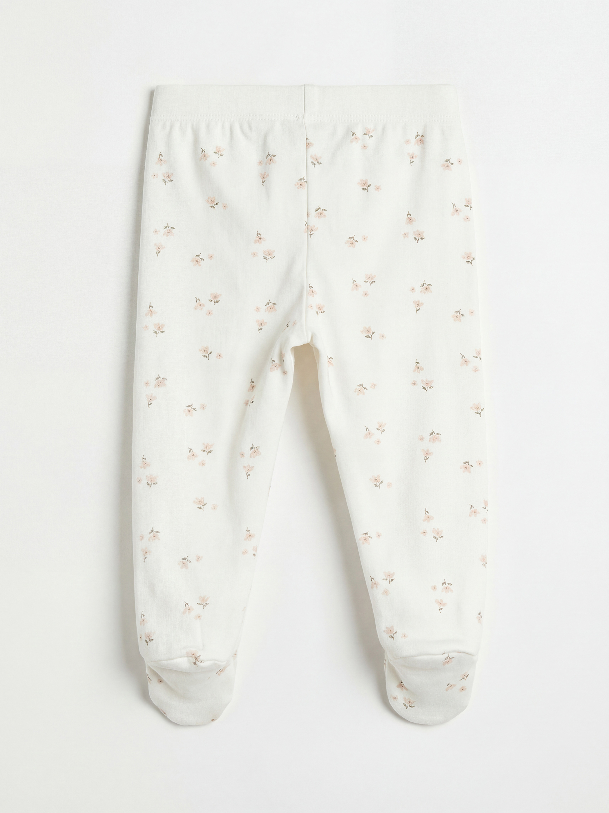 Ekru Beli Lastikli Kız Bebek Patikli Eşofman Altı 2'li-3