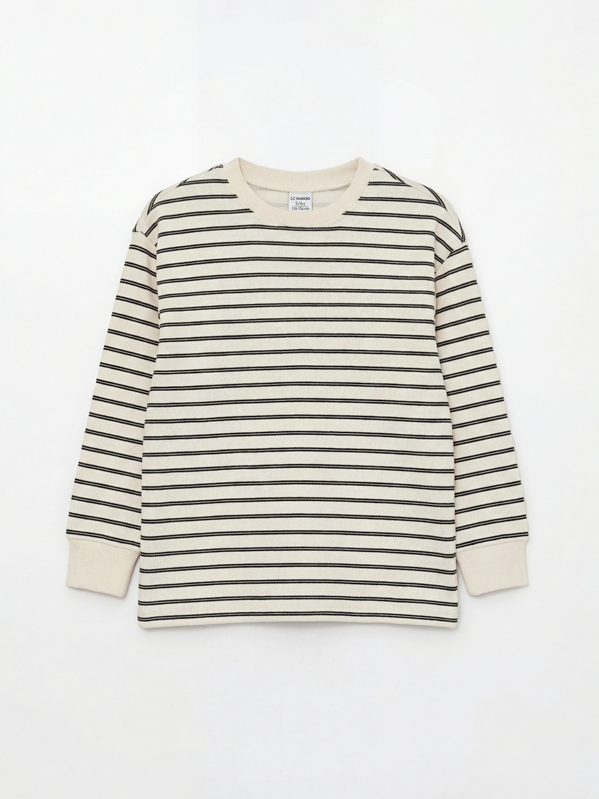 LCW Kids Bisiklet Yaka Çizgili Erkek Çocuk Tişört - S64636Z1-LEW