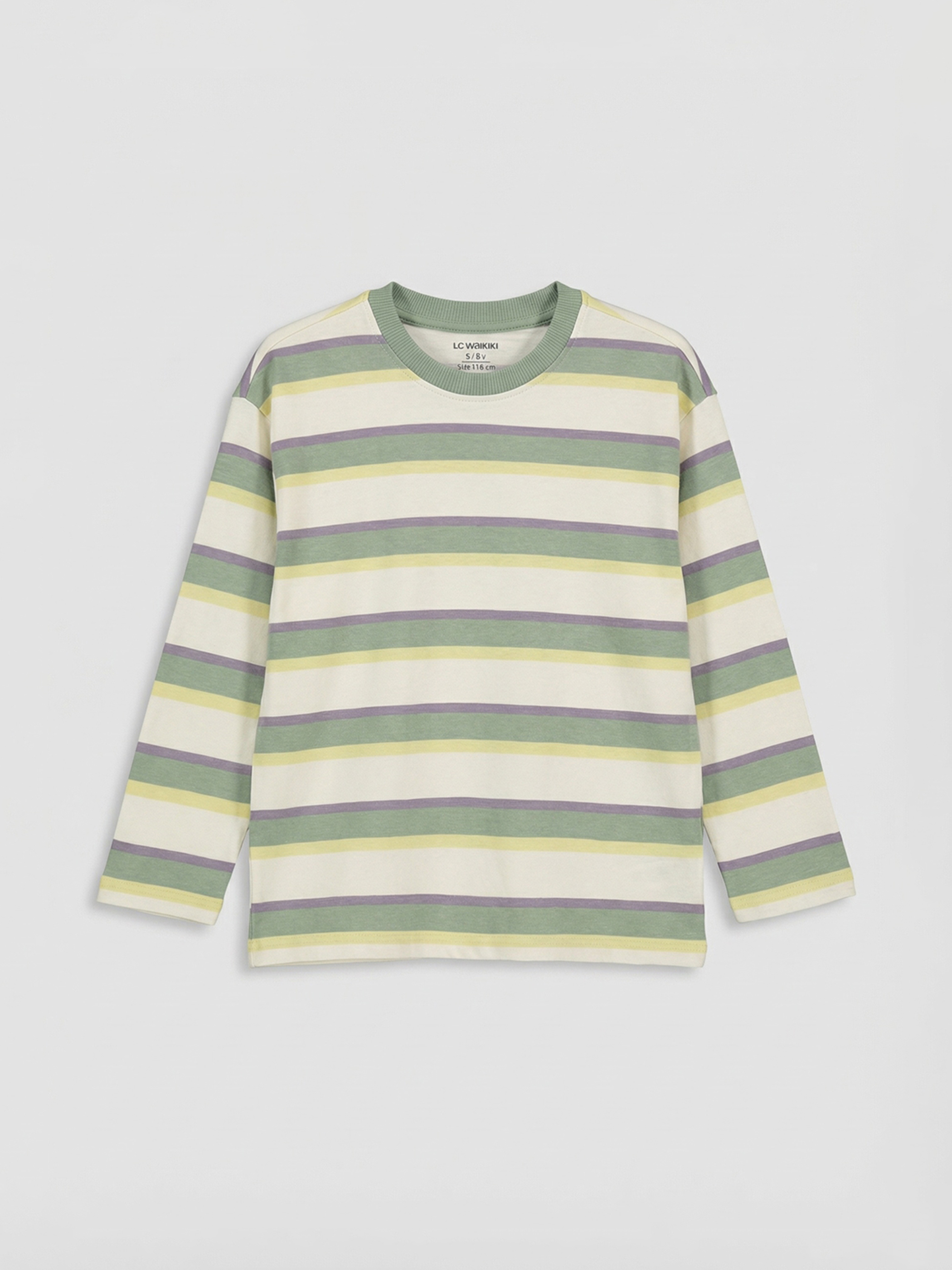 Bej  Bisiklet Yaka Erkek Çocuk Tişört 2'li-3