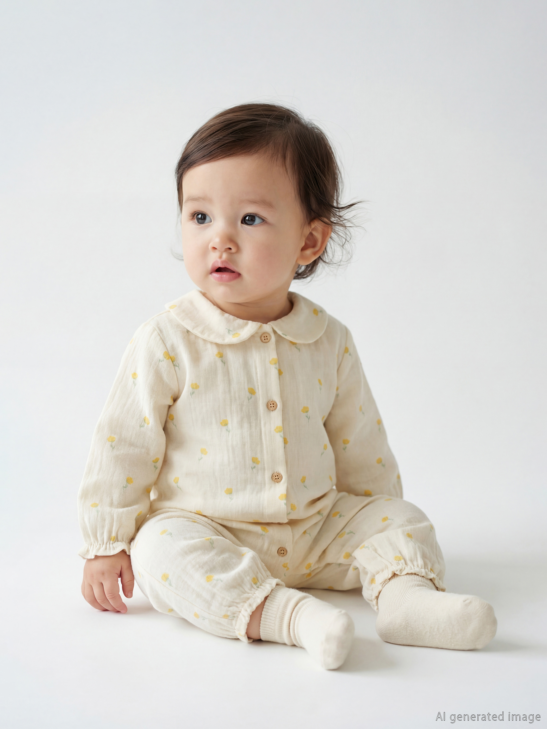 LCW baby Fırfırlı Çiçek Baskılı Müslin Kız Bebek Tulum - S64818Z1-LRB