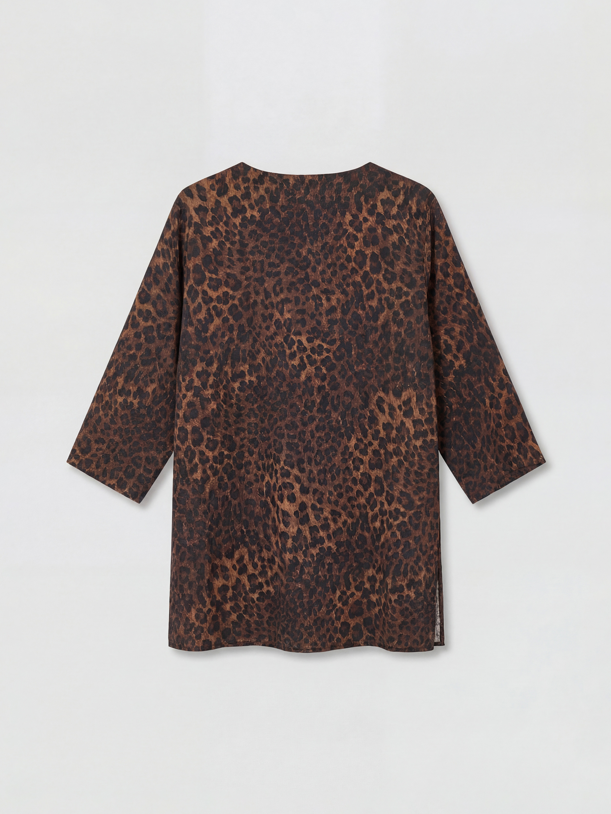 V Neck Leopard Print Oversize Women's Blouse-6