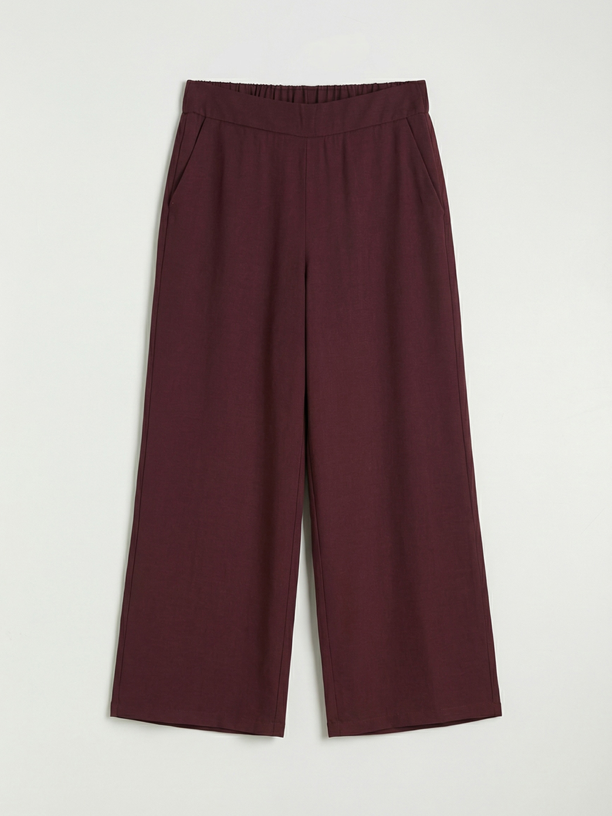 Pantaloni cu Talie Elastică cu Picior Evazat pentru Femei-4