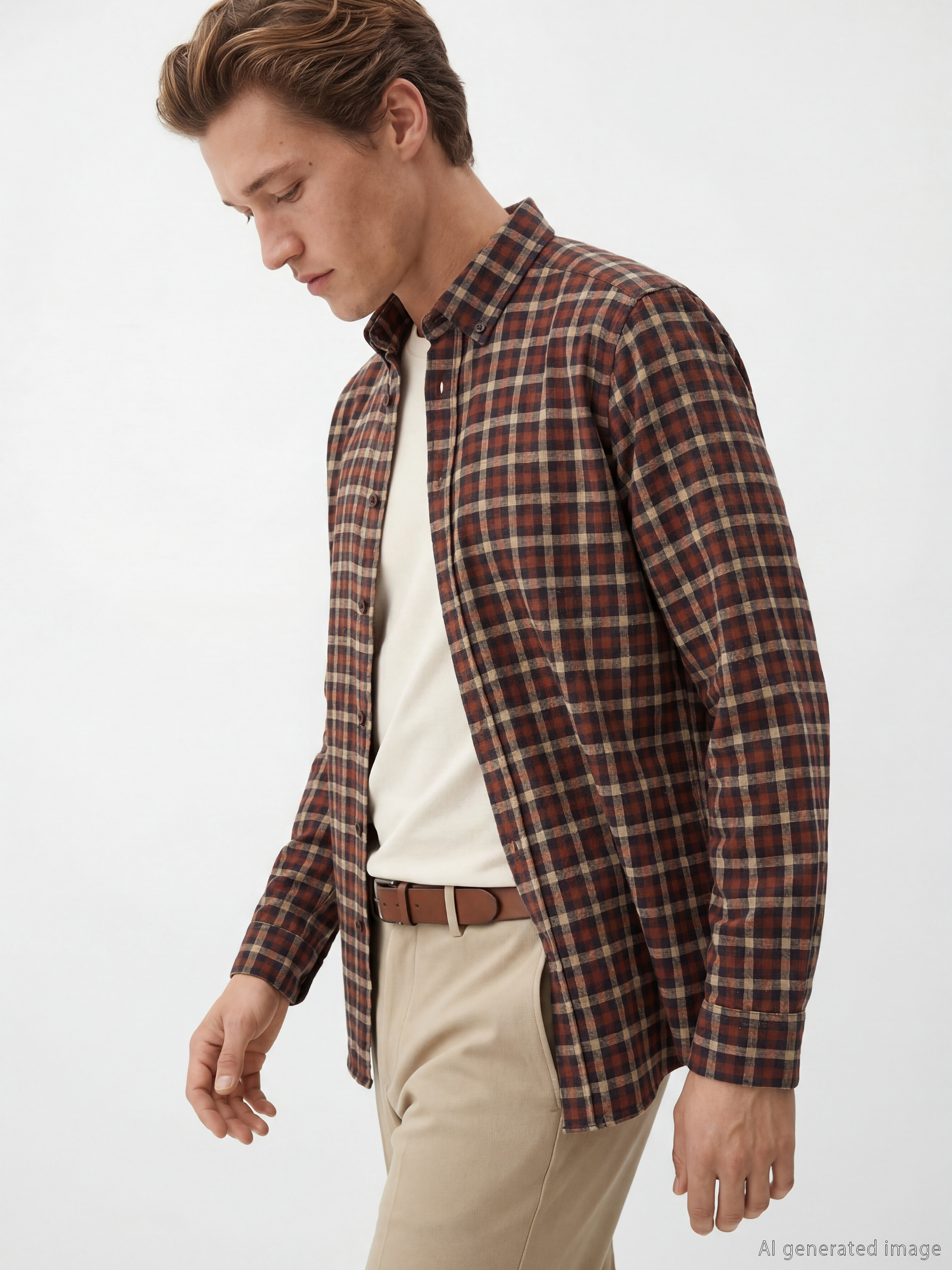 Regular Fit Checkered Men's Shirt-5