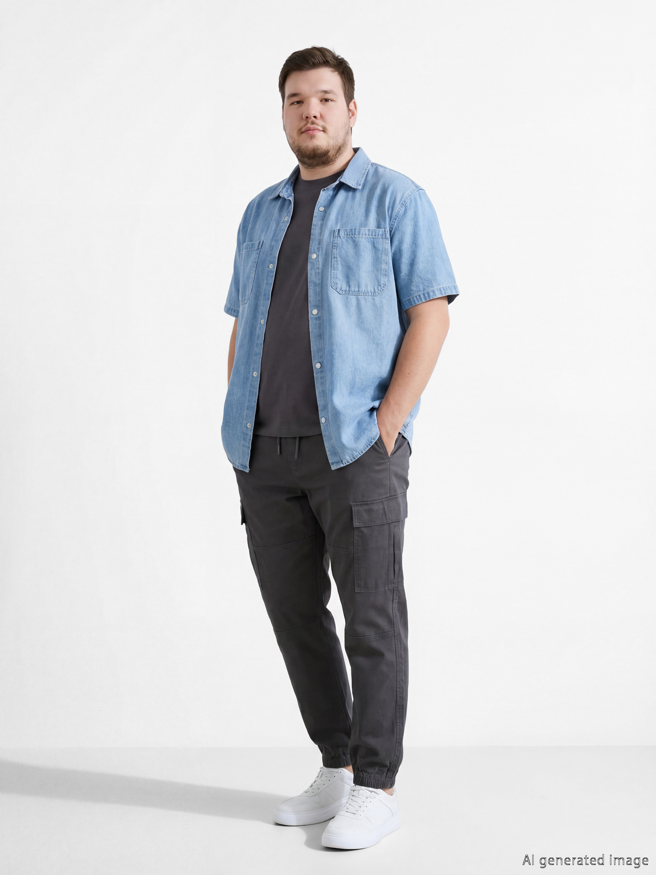 Man ANTHRACITE Cargo Trousers-1