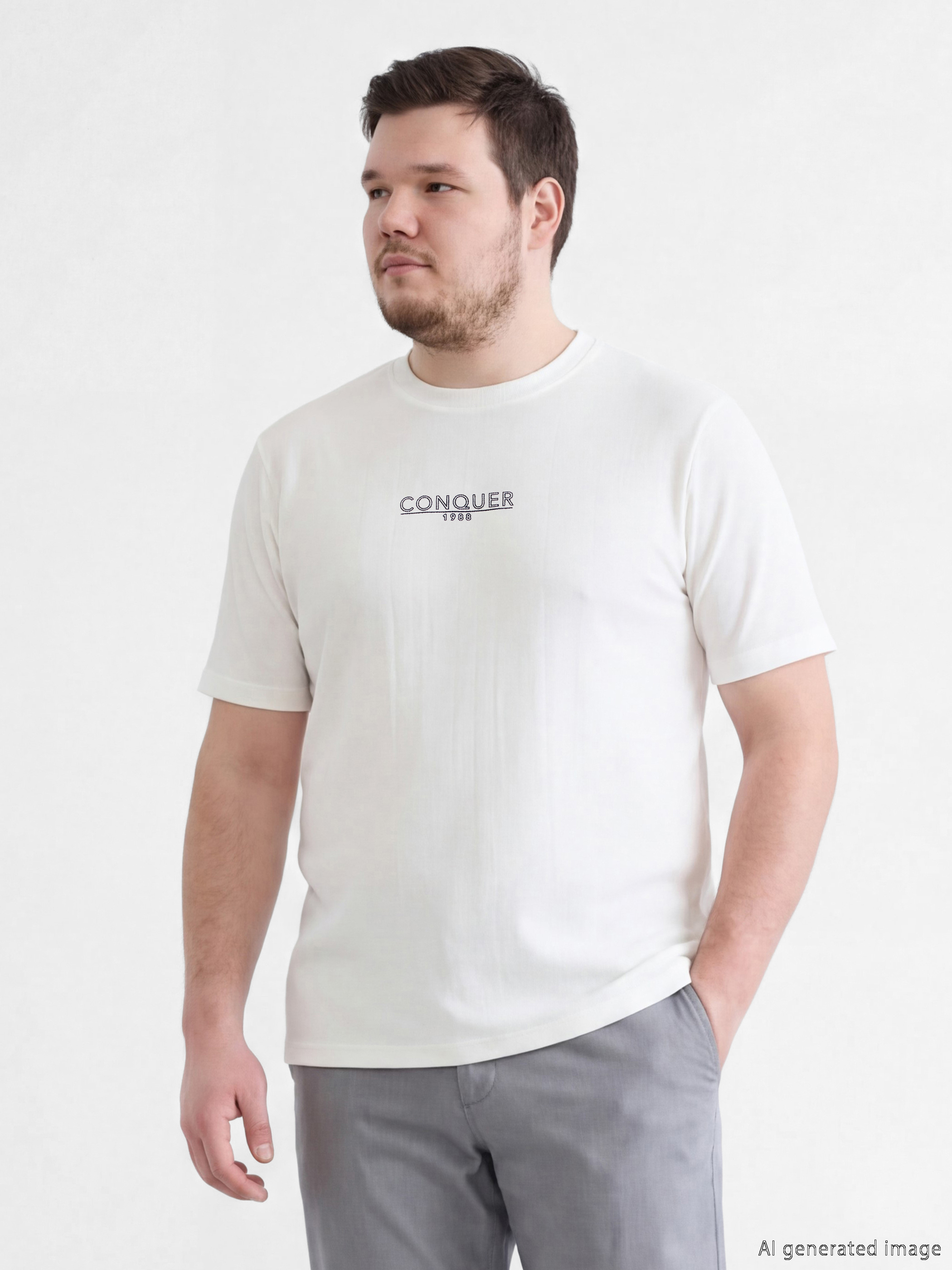 Μπλουζάκι Ανδρικό με Στρογγυλή Λαιμόκοψη και Εκτύπωση-1