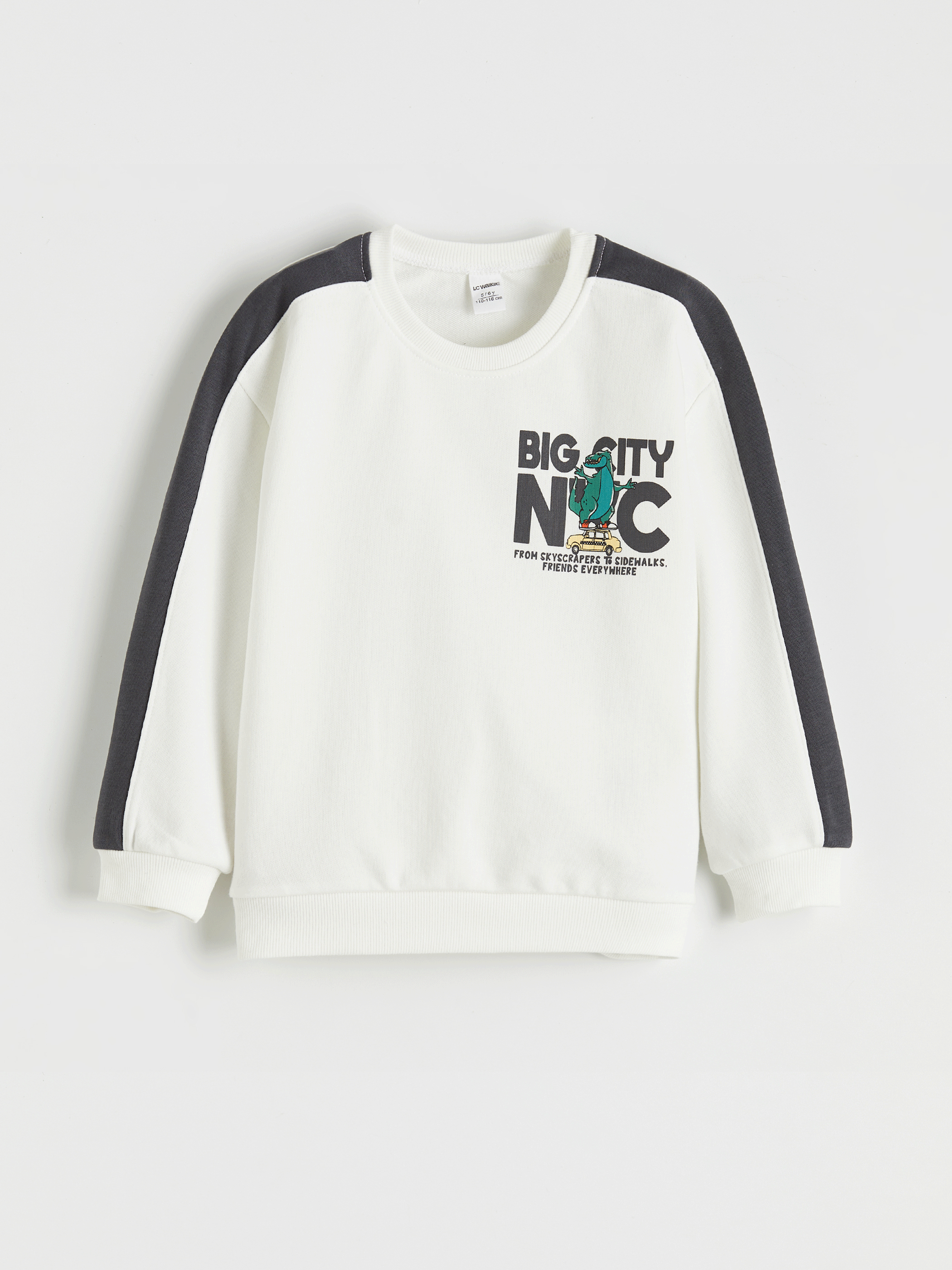 سويتشيرت بيبي ولد بطبعة NYC وياقة دائرية-1