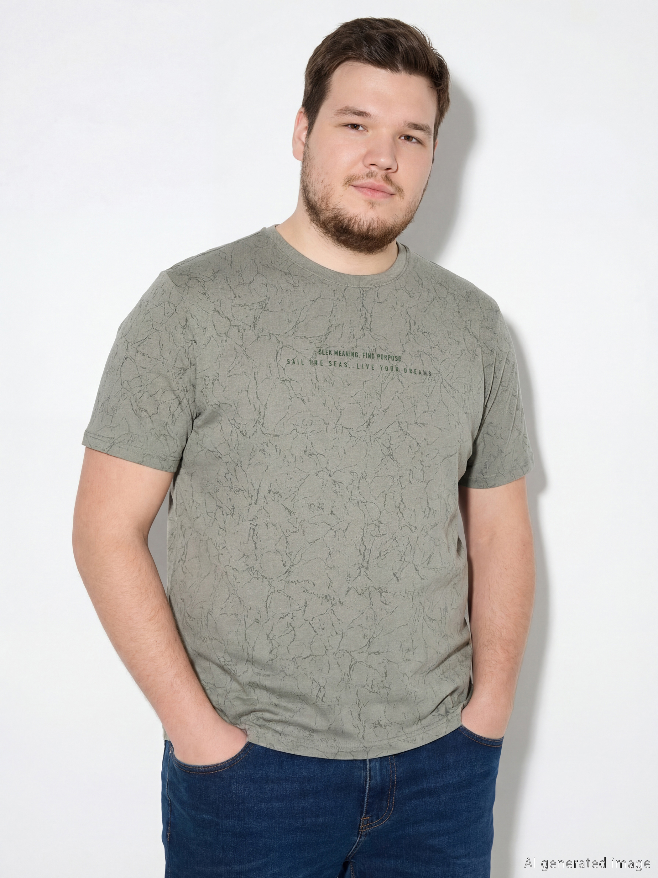 Crew Neck Printed Men's T-Shirt-1