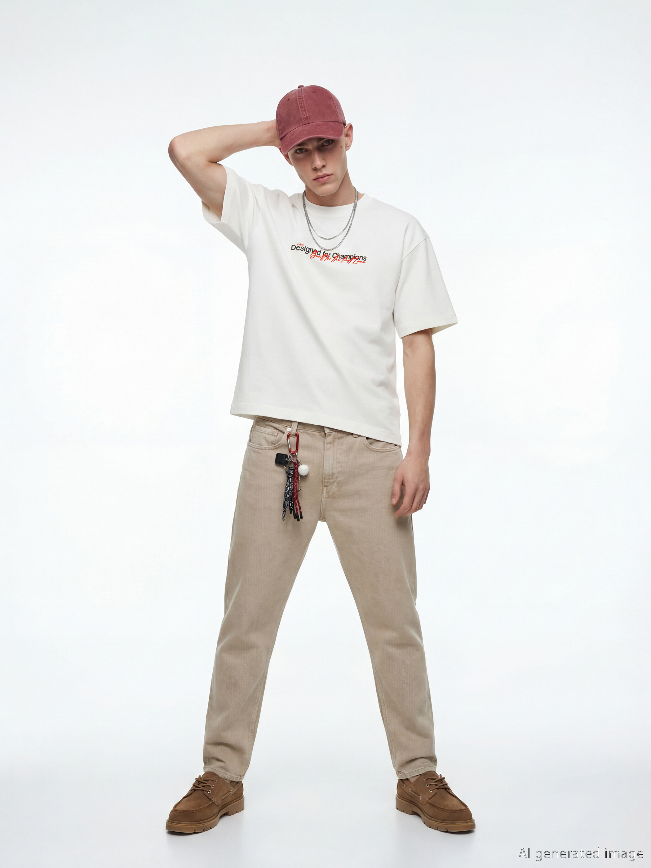 Мужская футболка с круглым вырезом и принтом-2