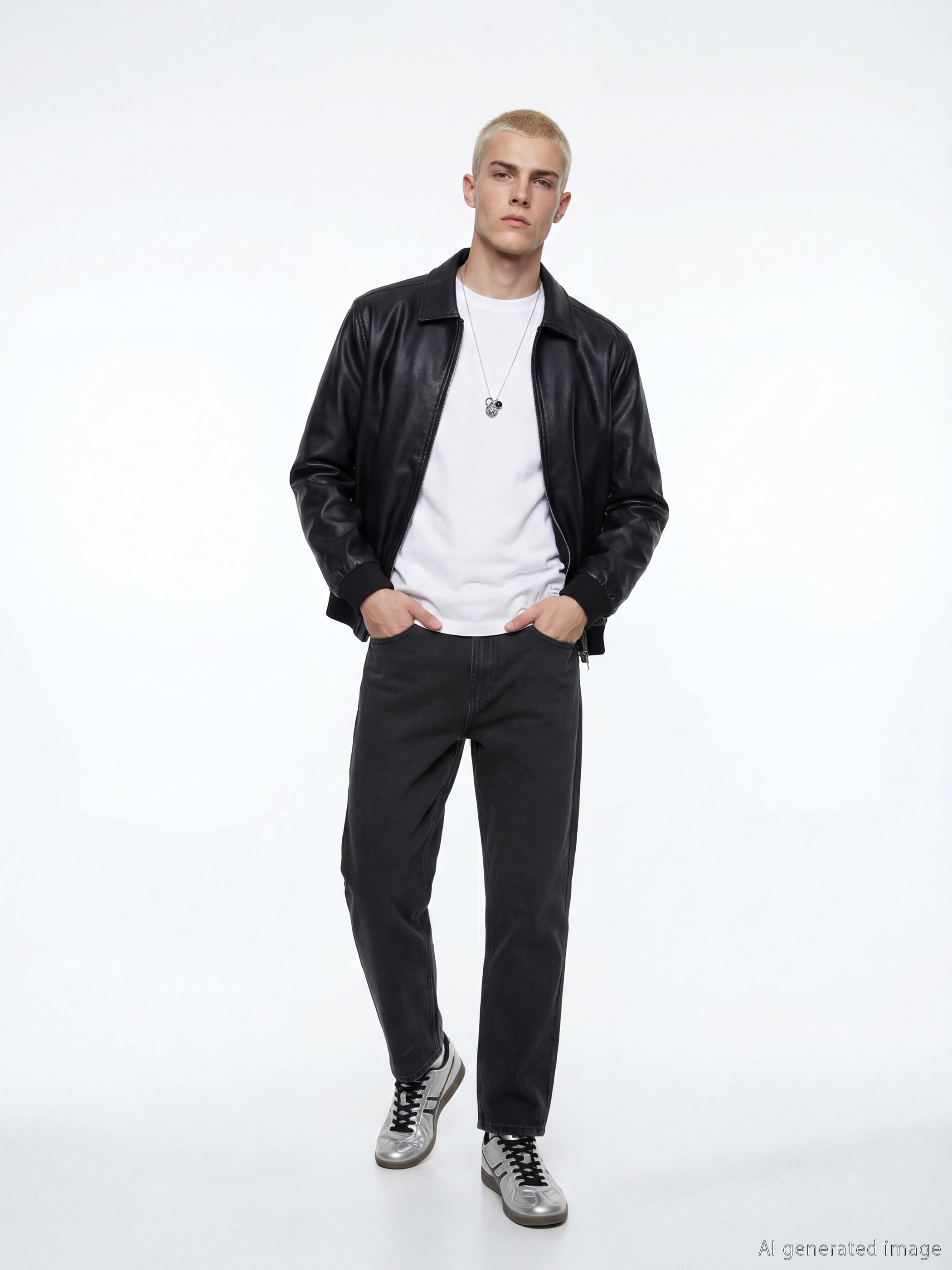 Siyah Baggy Fit Erkek Jean Pantolon-1