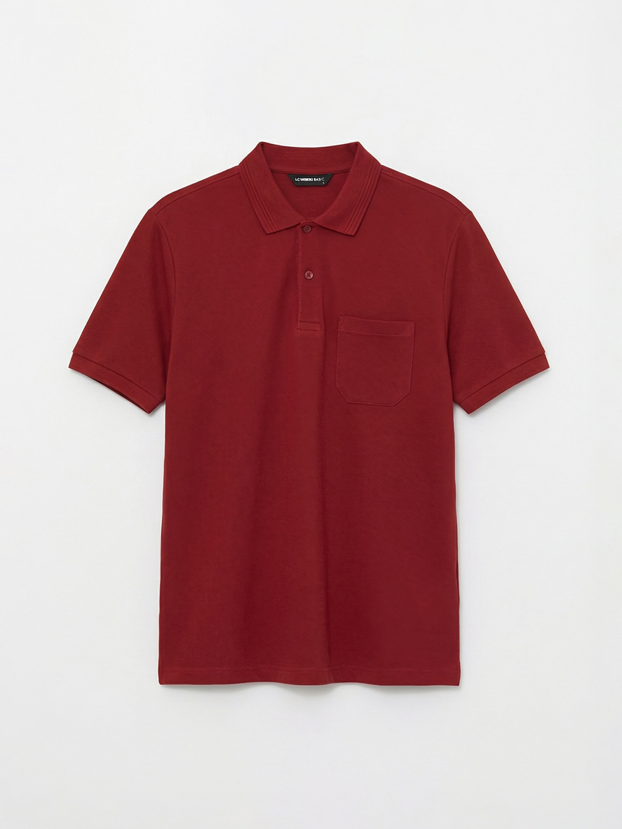 Kırmızı Polo Yaka Pike Erkek Tişört-4