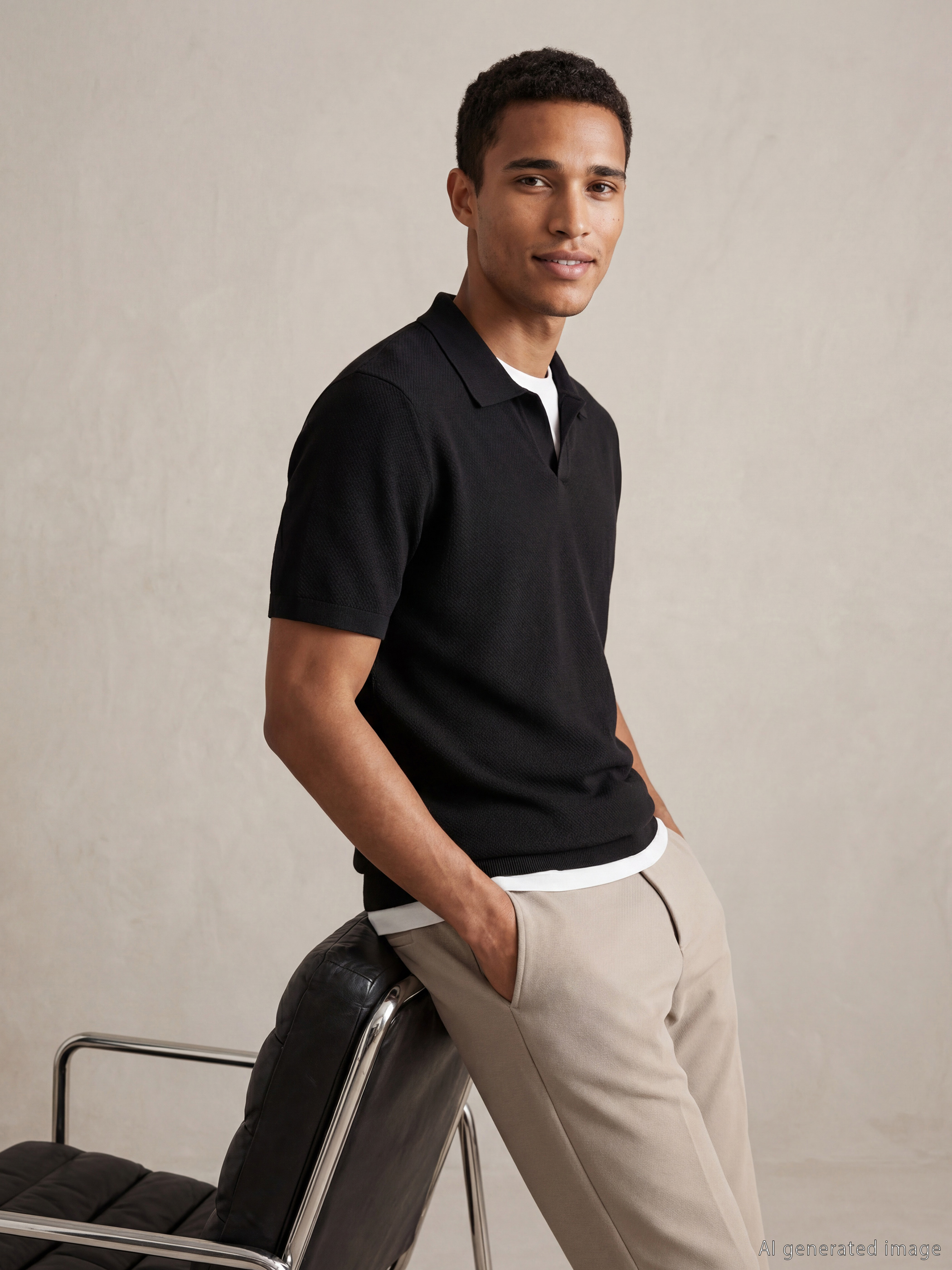 LCW Vision Polo Yaka Kısa Kollu Erkek Triko Kazak - S65445Z8-CVL