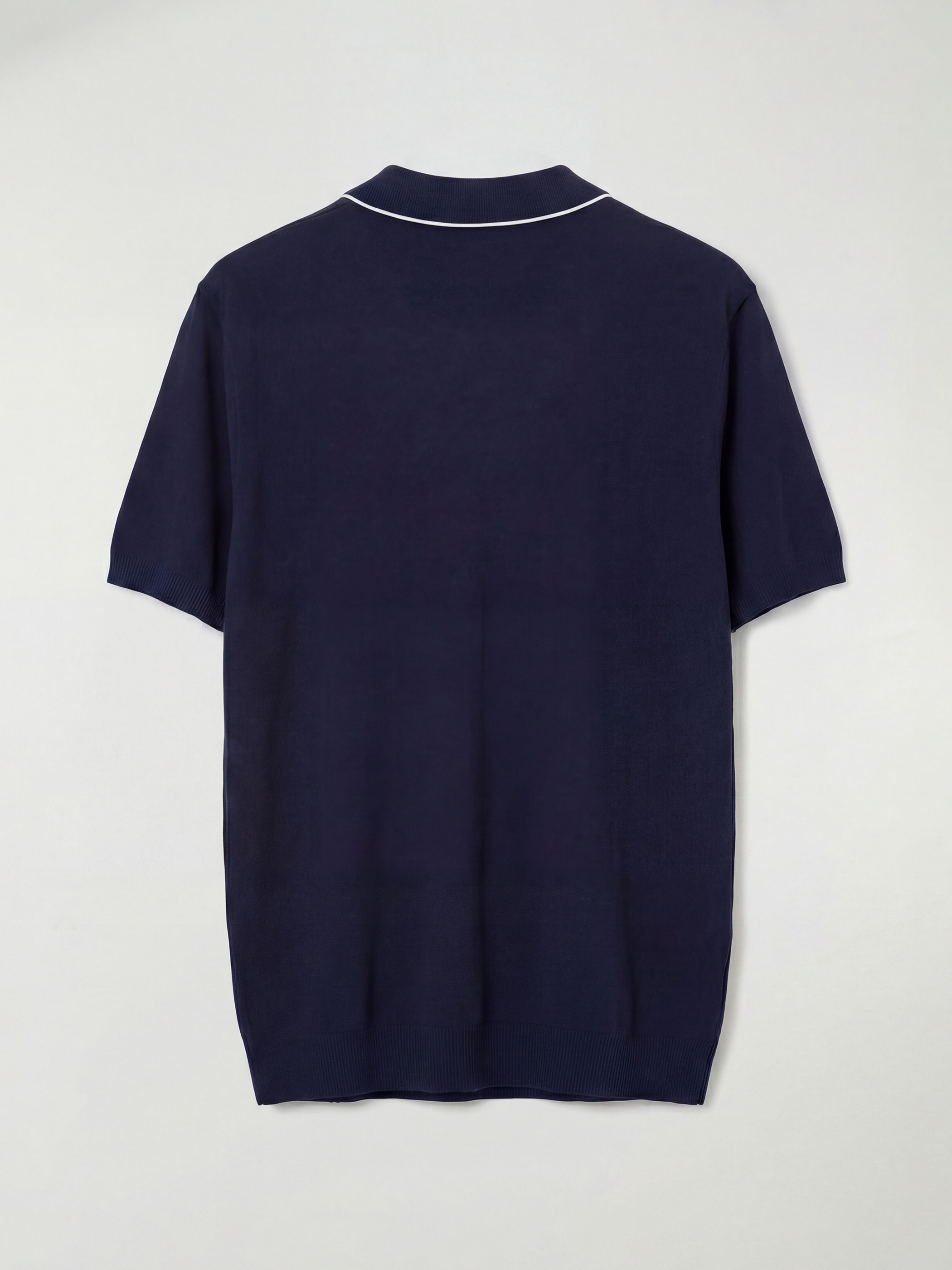 Lacivert Polo Yaka Kısa Kollu Erkek Triko Kazak-5