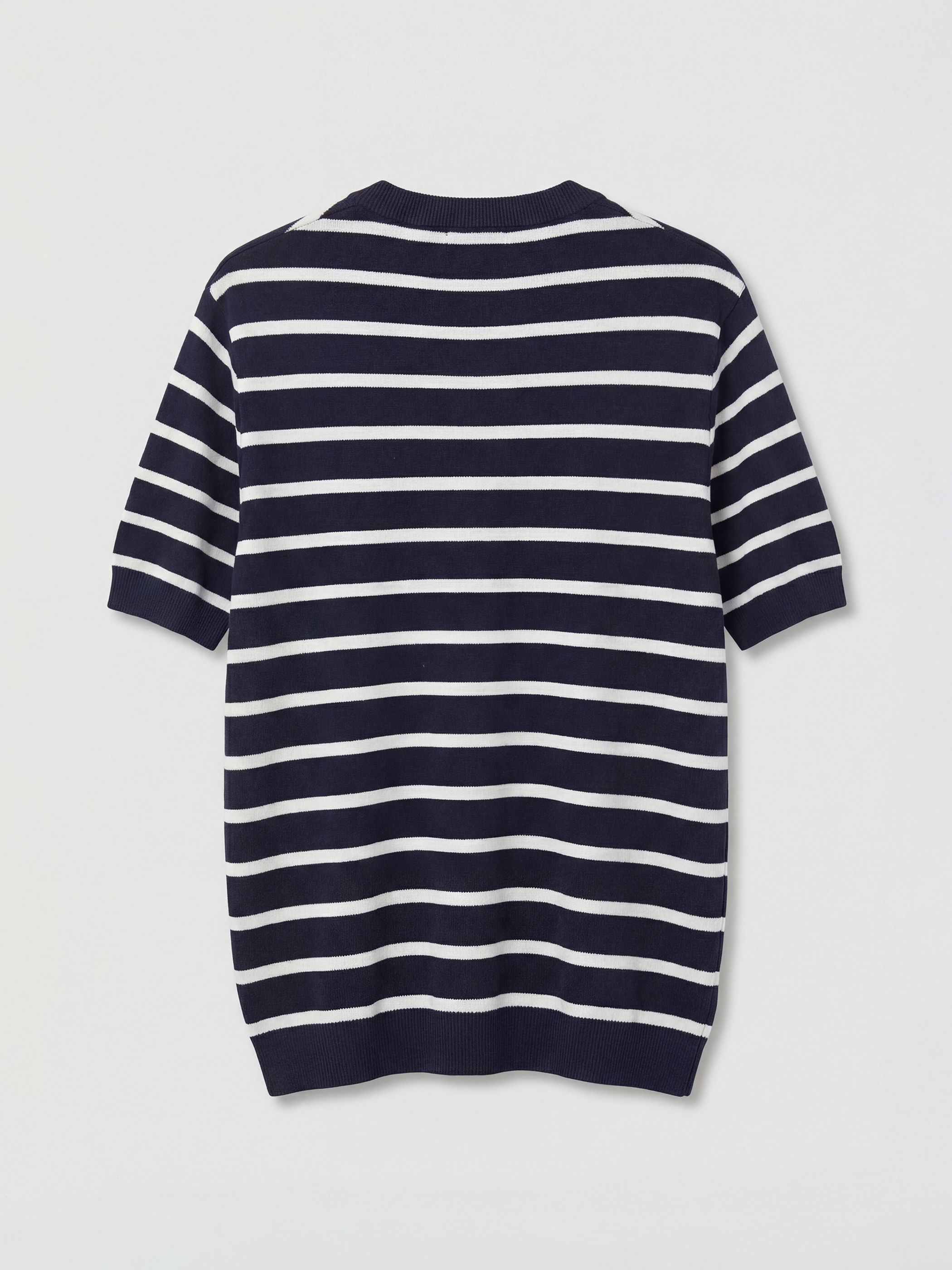 Lacivert Bisiklet Yaka Çizgili Erkek Triko Kazak-1