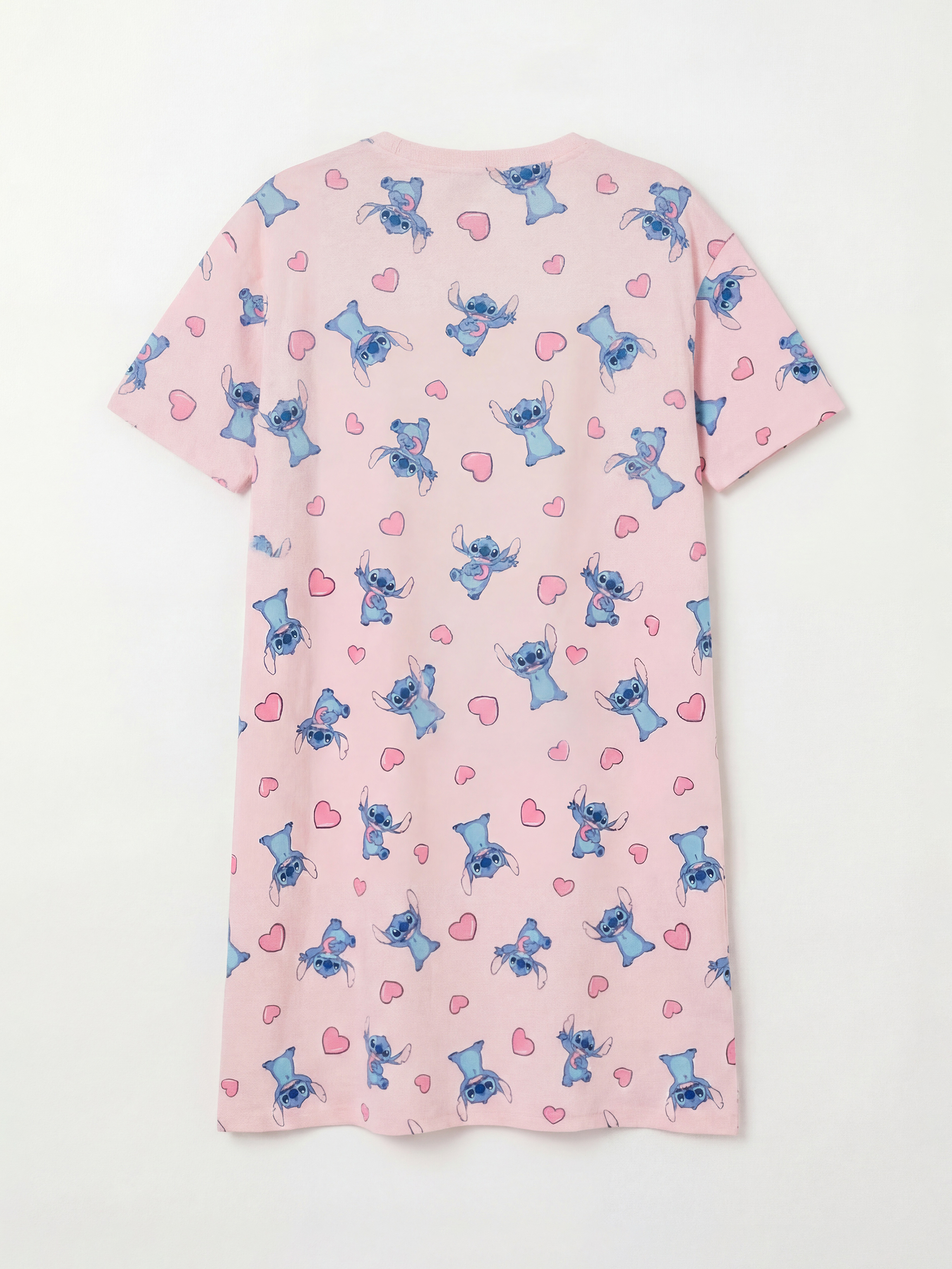 Pembe Stitch Baskılı Kız Çocuk Gecelik-1