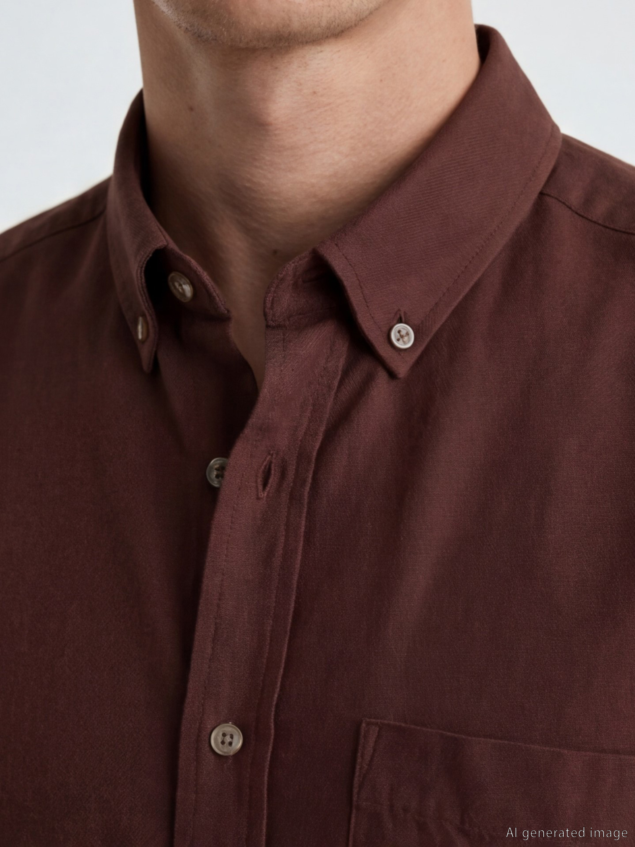 Kahverengi Regular Fit Erkek Oxford Gömlek-7