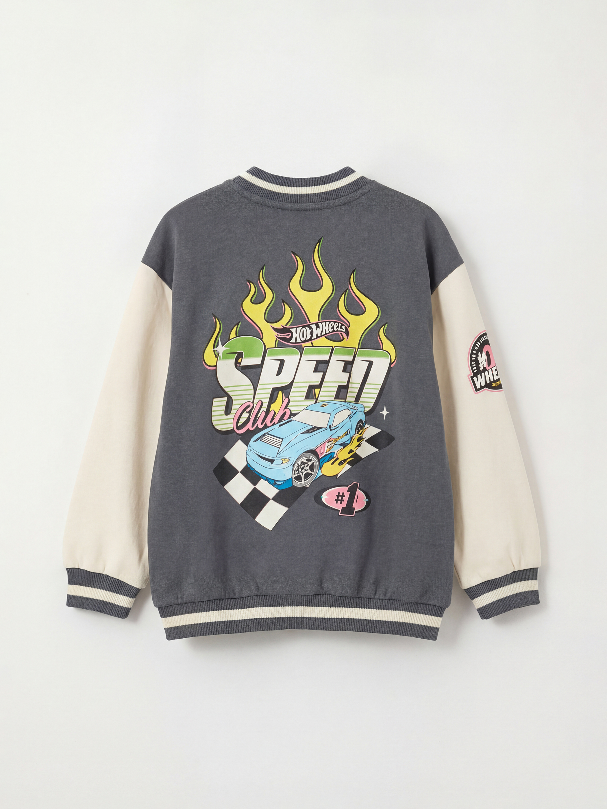Gri Hot Wheels Baskılı Erkek Çocuk Kolej Ceket-4