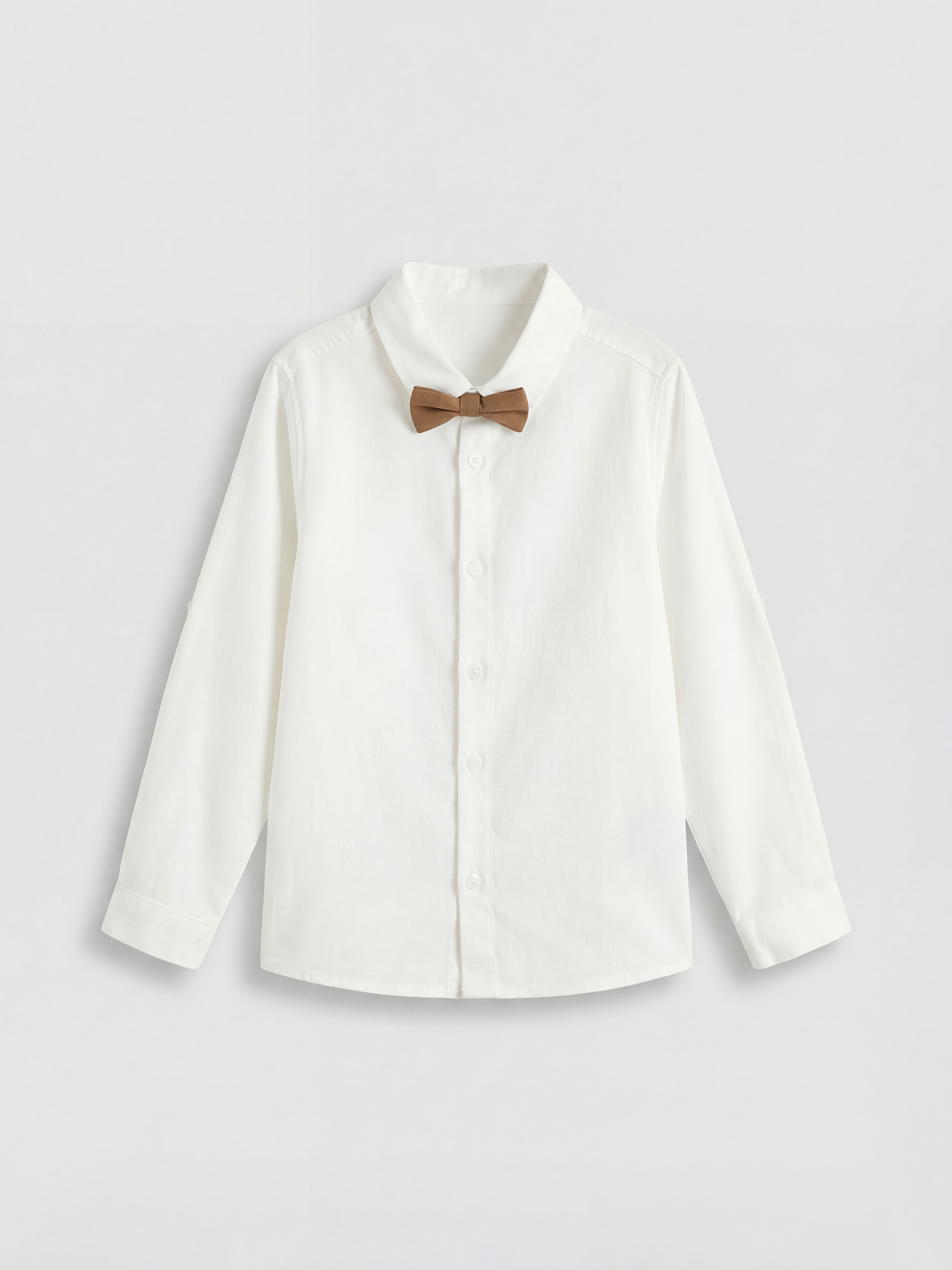 LCW Kids Uzun Kollu Erkek Çocuk Gabardin Gömlek ve Papyon - S65726Z1-Q6K