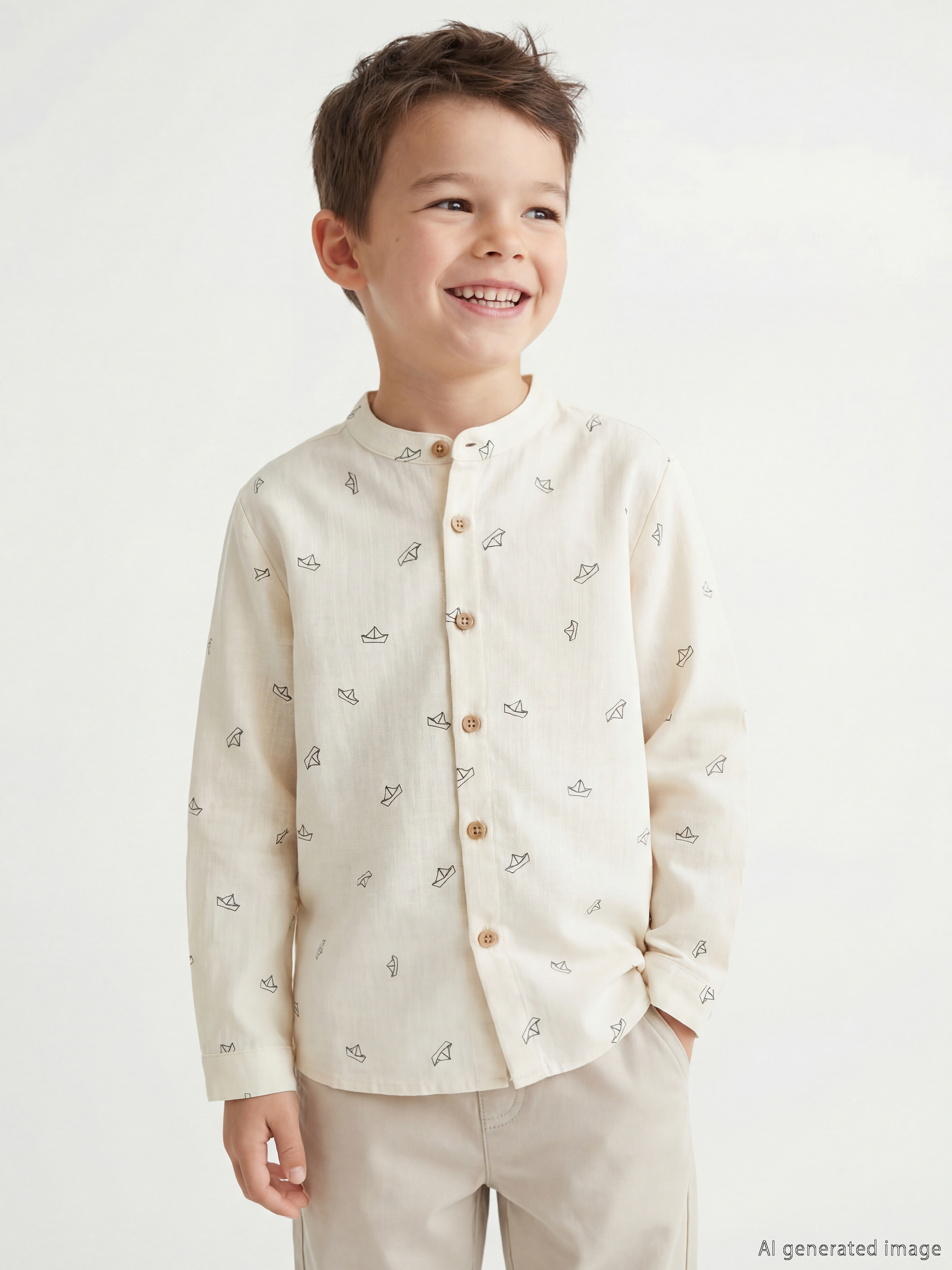 LCW Kids Риза от поплин със стояща яка за момче - S65730Z1-LRA