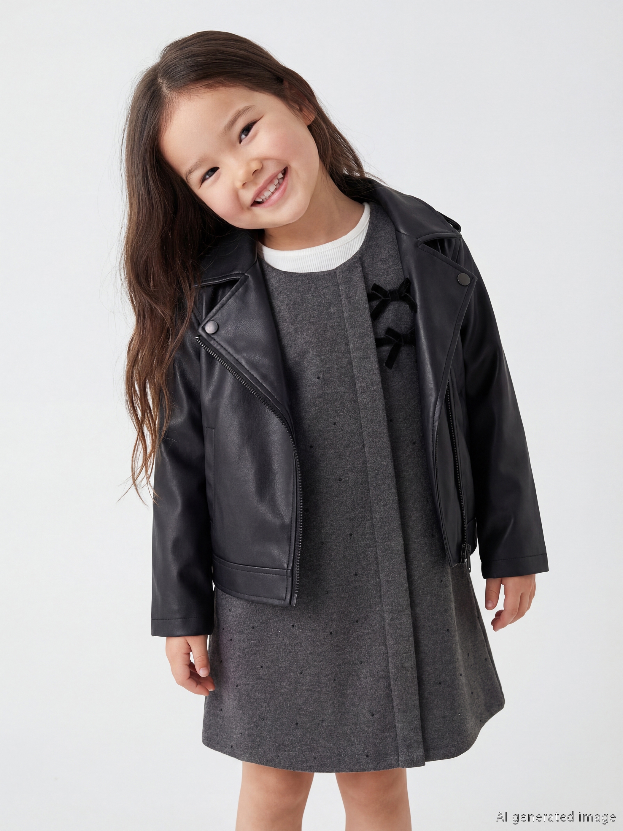 LCW Kids Deri Görünümlü Kız Çocuk Mont - S65948Z1-CVL