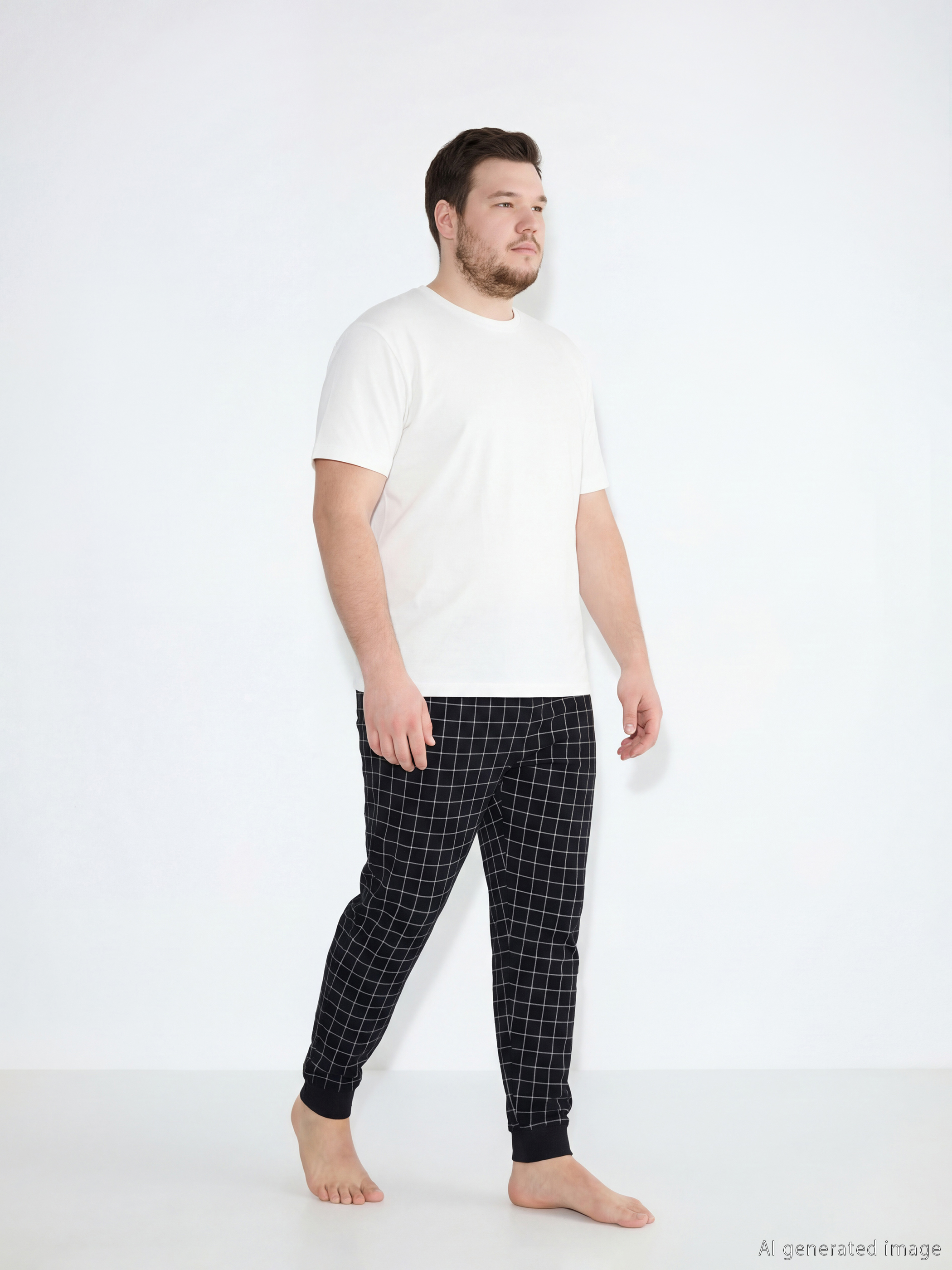 Bas de pyjama écossais pour Hommes à coupe classique-1