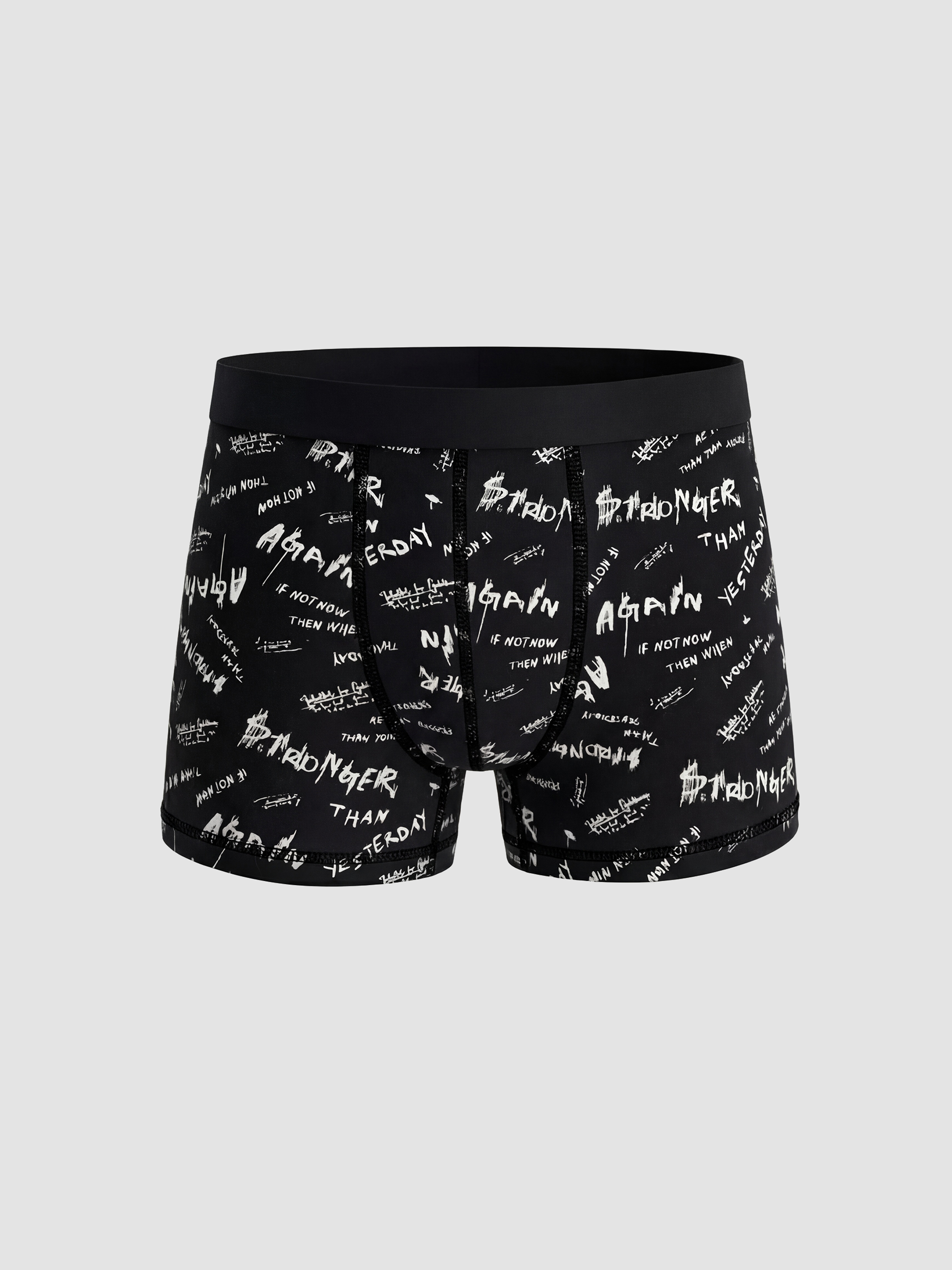 Siyah Standart Kalıp Pamuklu Esnek Erkek Boxer 3'lü-2