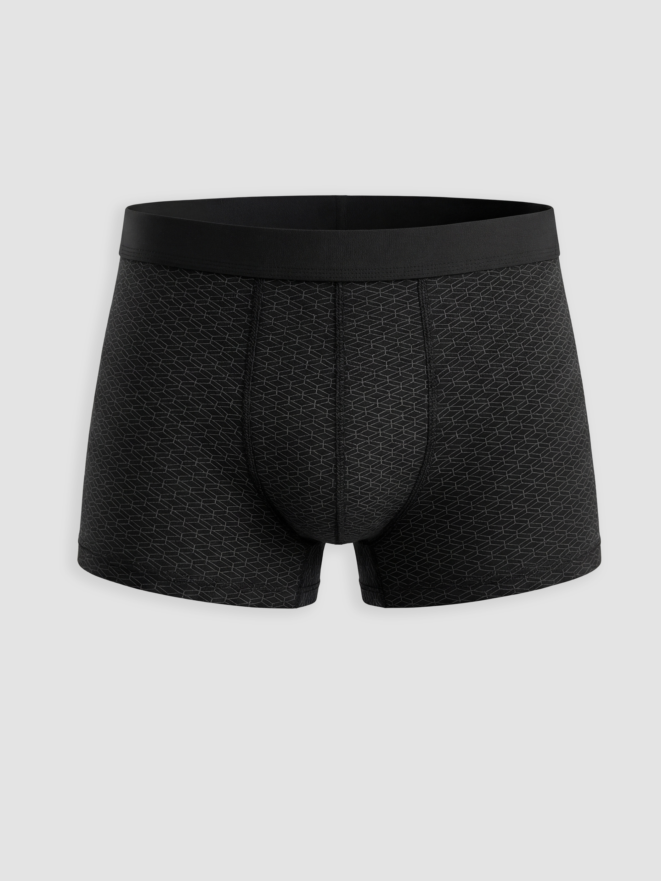 Siyah Standart Kalıp Pamuklu Esnek Erkek Boxer 3'lü-1