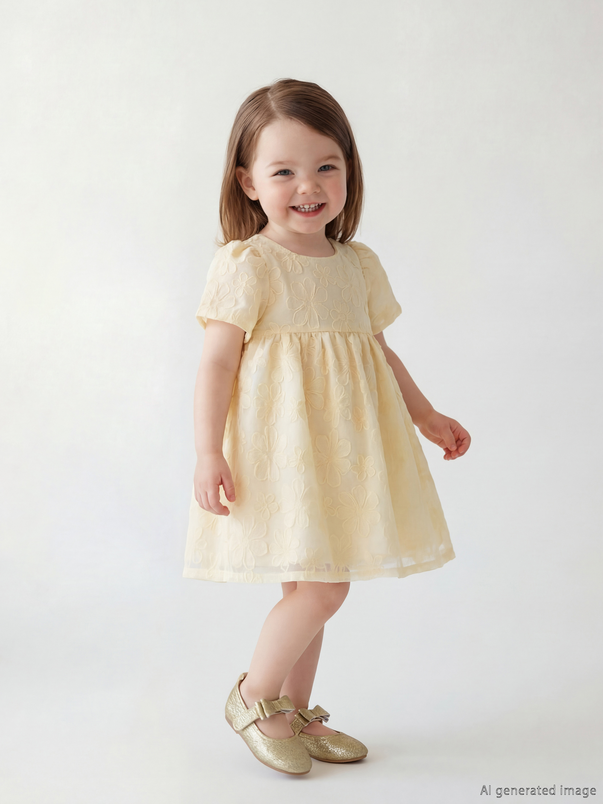 LCW baby Çiçek Nakışlı Kız Bebek Fırfırlı Elbise - S66128Z1-YWD