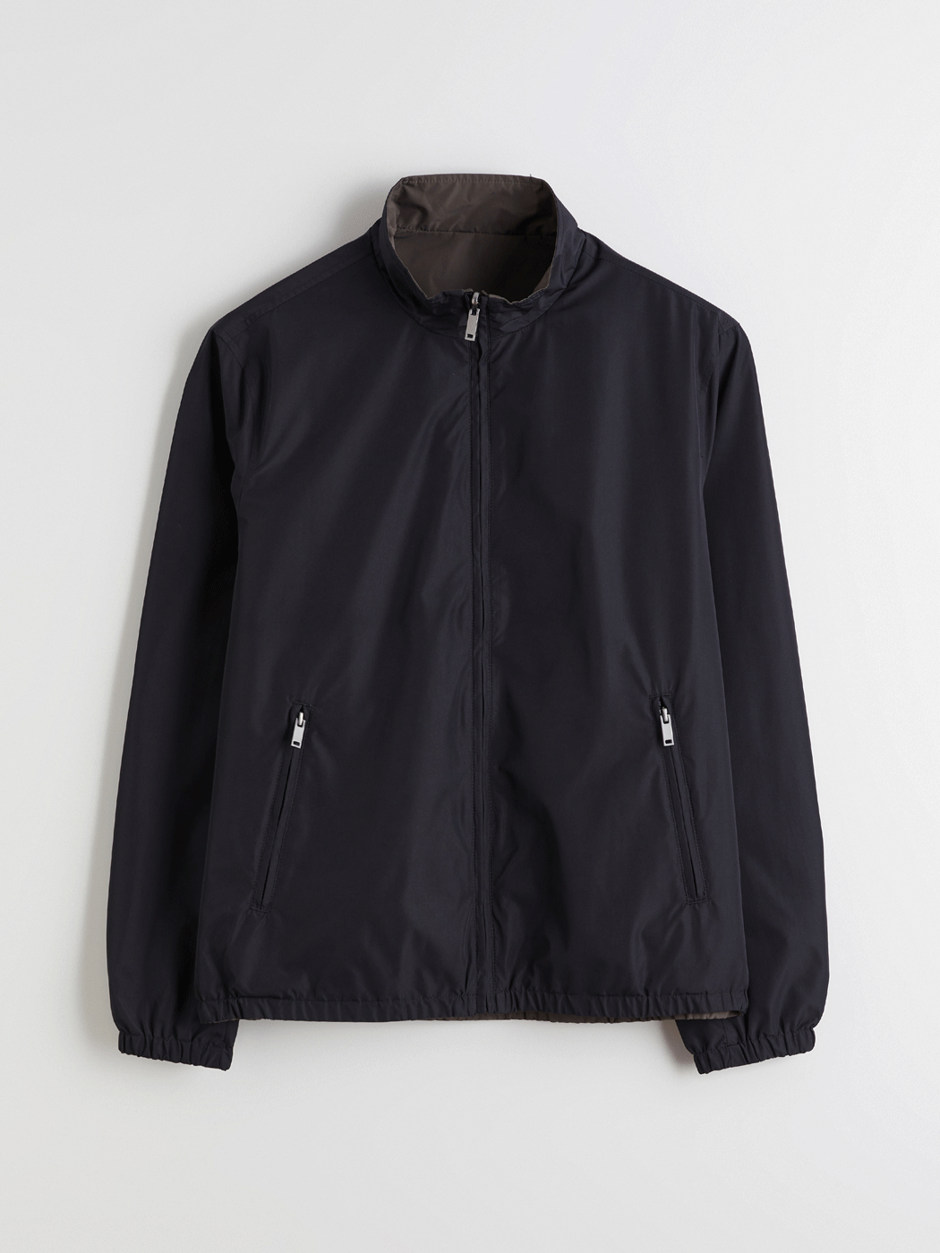 Siyah Standart Kalıp Dik Yaka Erkek Mont-6