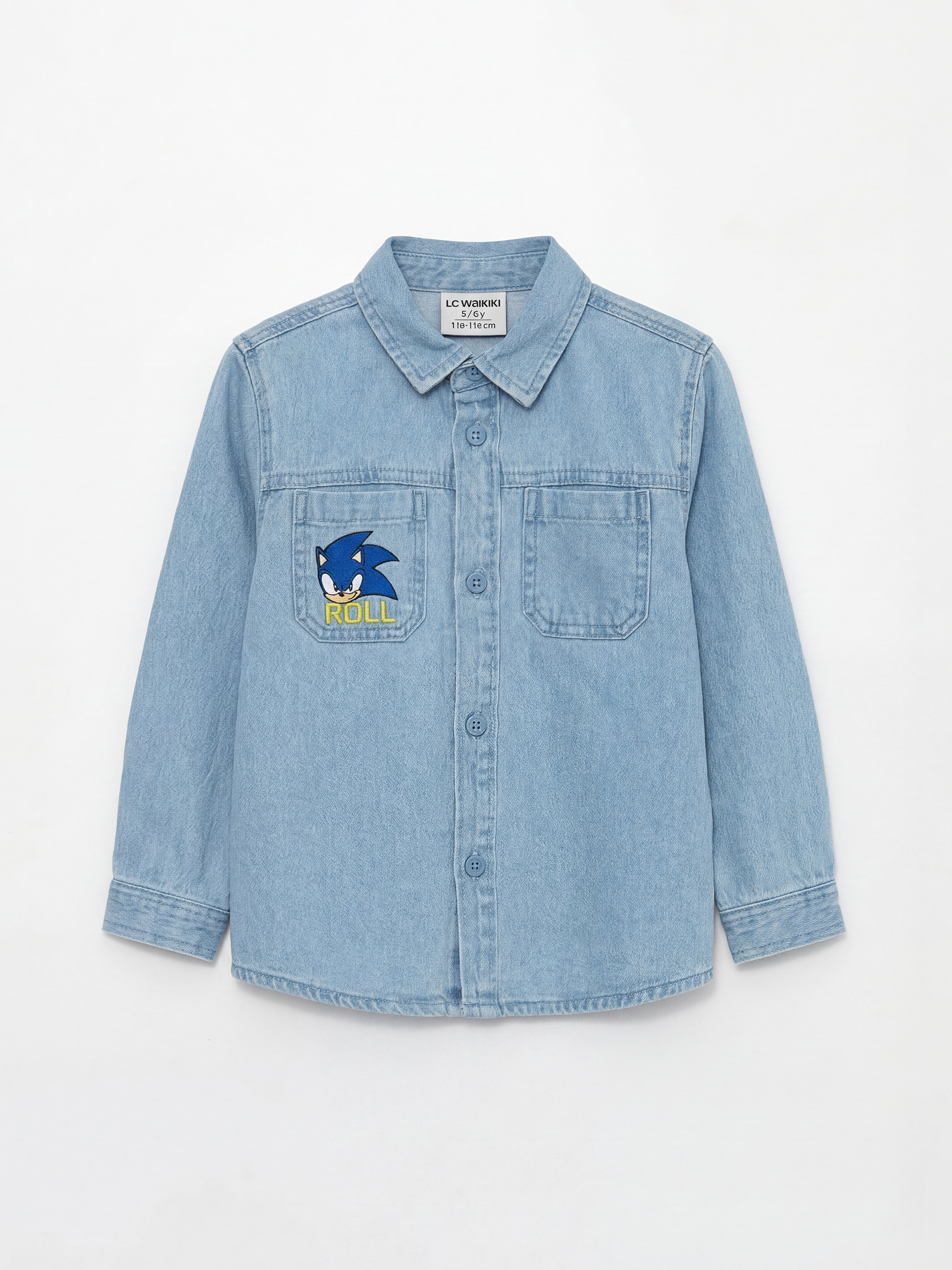 LCW Kids Sonic Nakışlı Erkek Çocuk Jean Gömlek - S66181Z1-H45