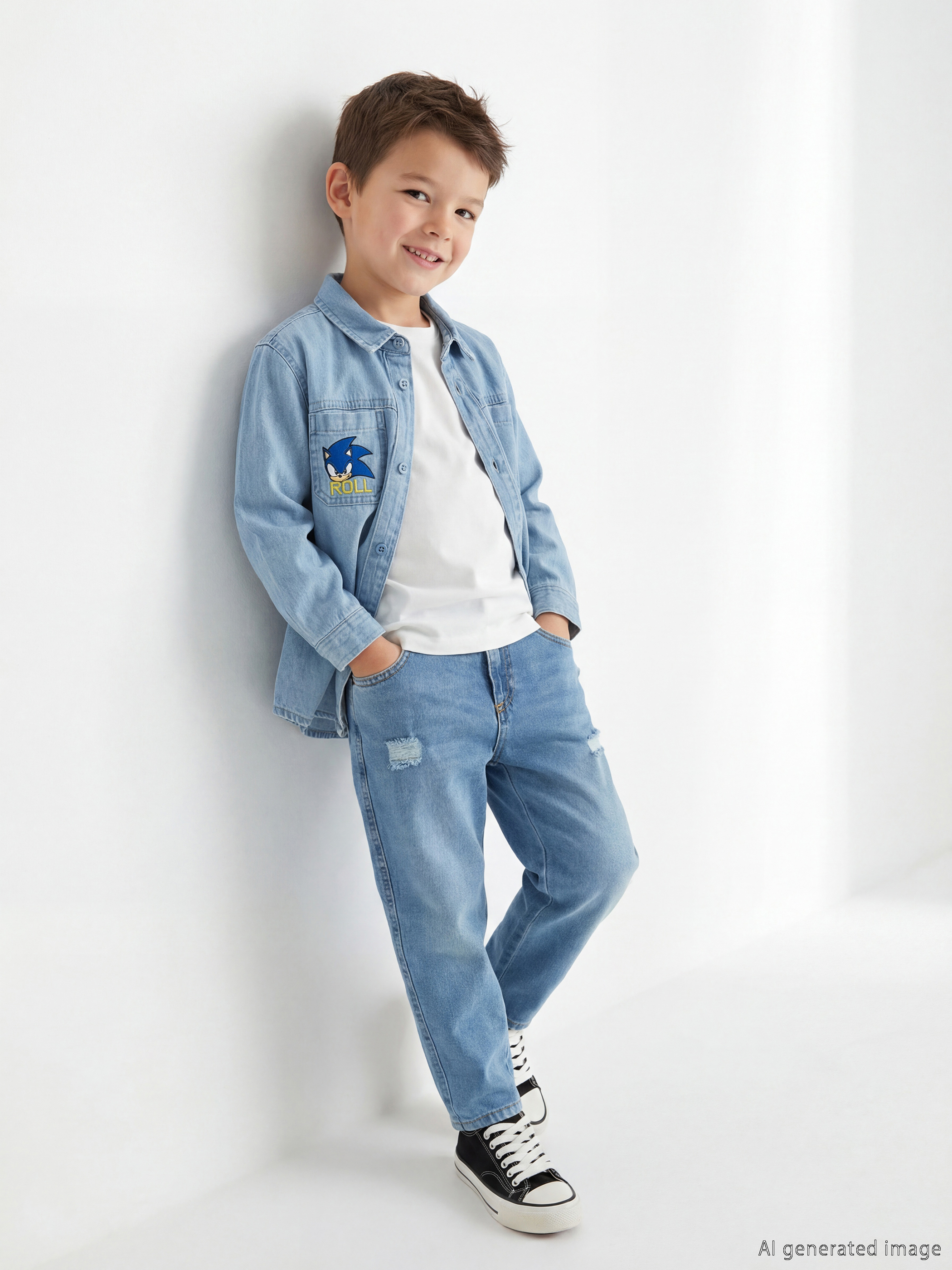 LCW Kids Loose Fit Yırtık Detaylı Erkek Çocuk Jean Pantolon - S66308Z1-H45