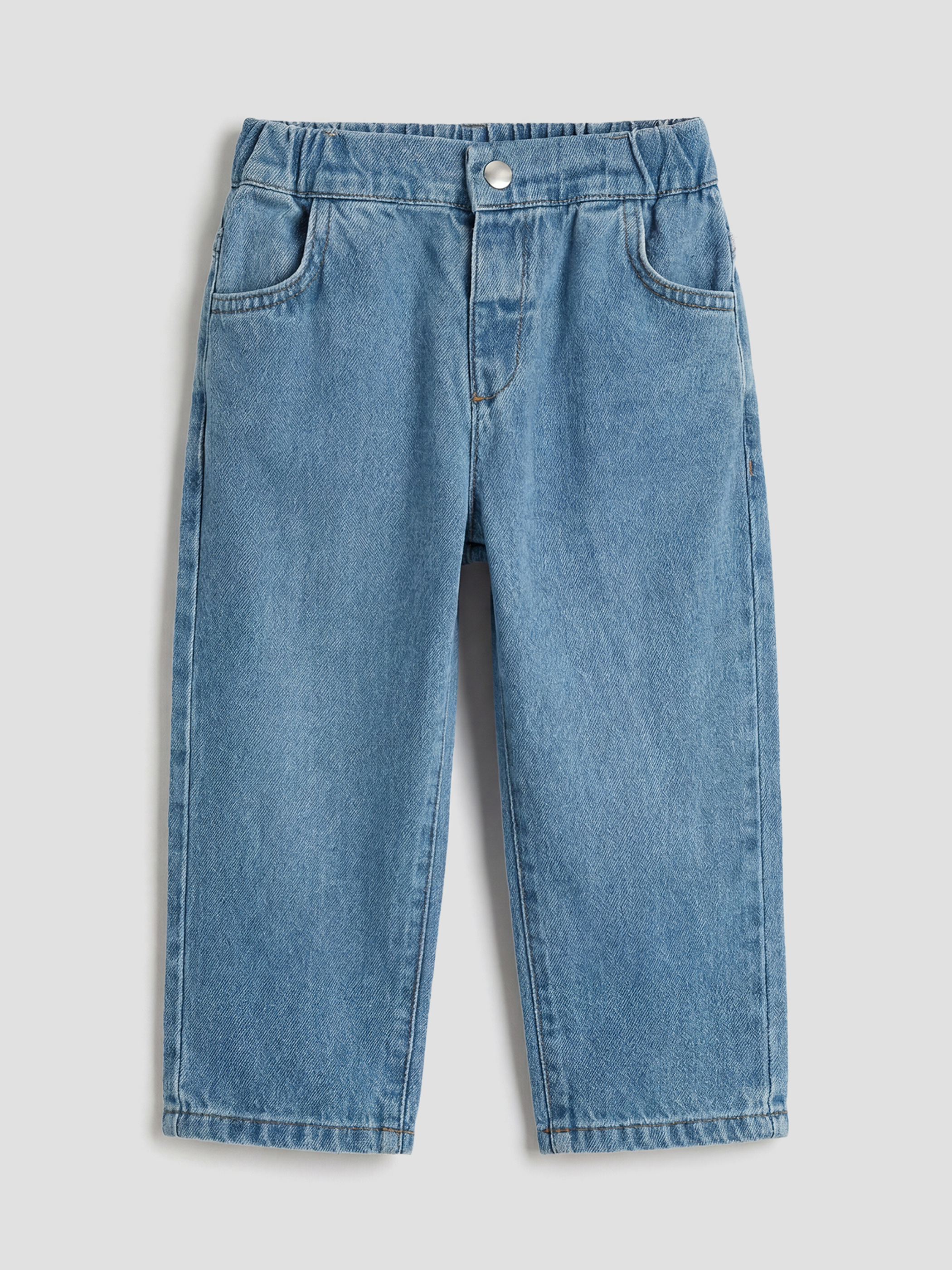 Mavi Nakışlı Kız Bebek Jean Gömlek ve Jean Pantolon-3