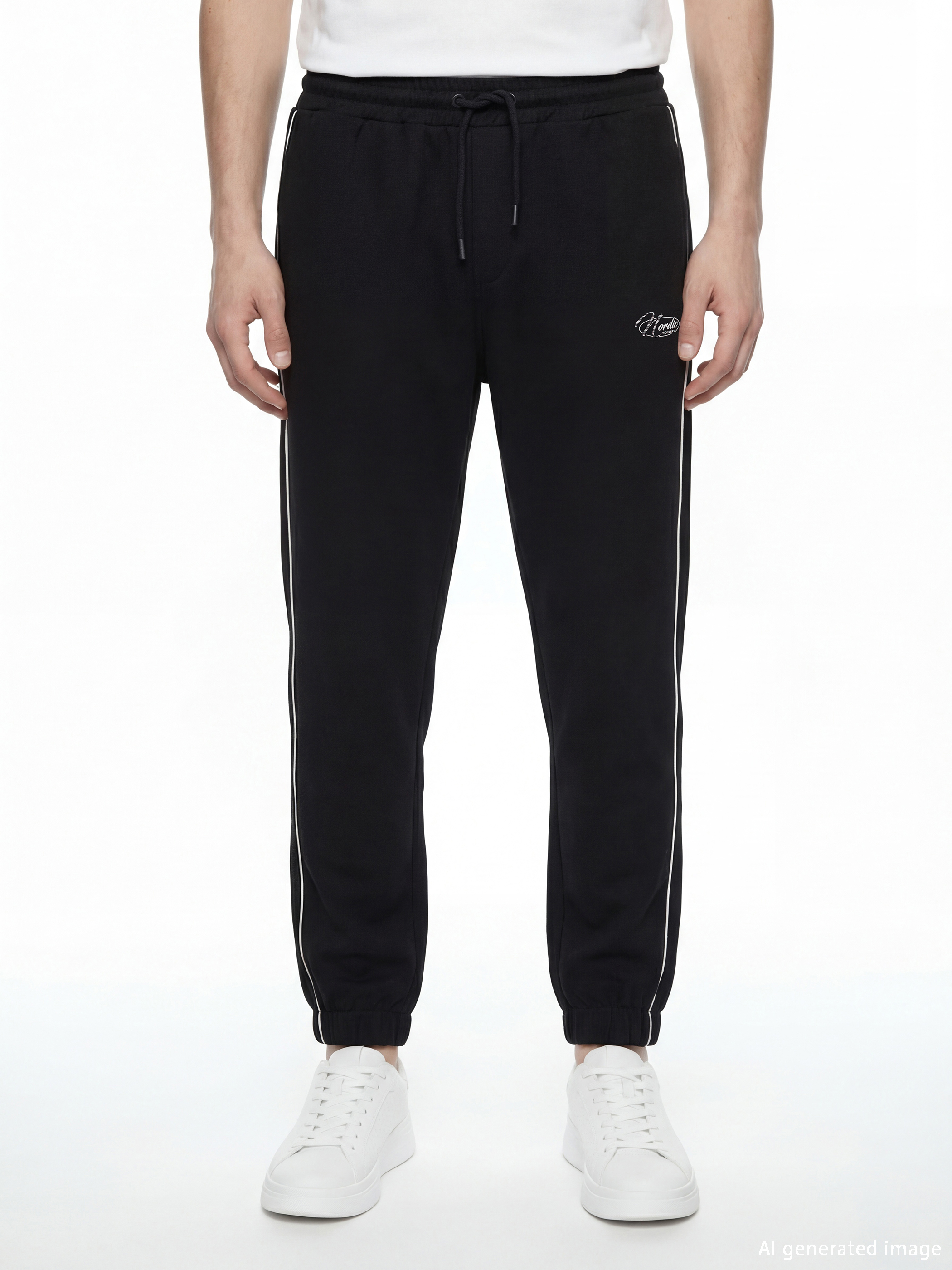 Siyah Standart Kalıp Erkek Jogger Eşofman Altı-1