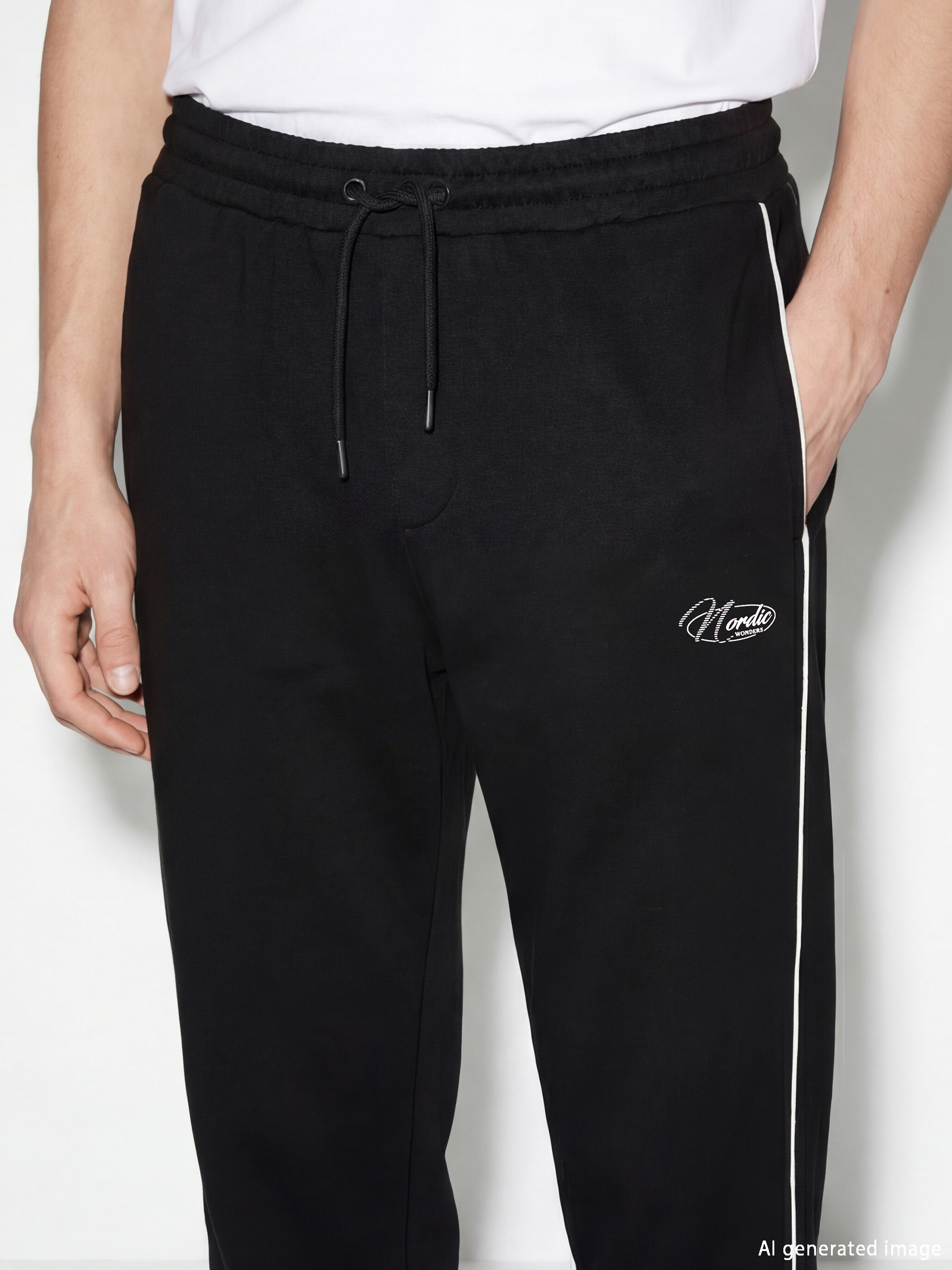 Siyah Standart Kalıp Erkek Jogger Eşofman Altı-2