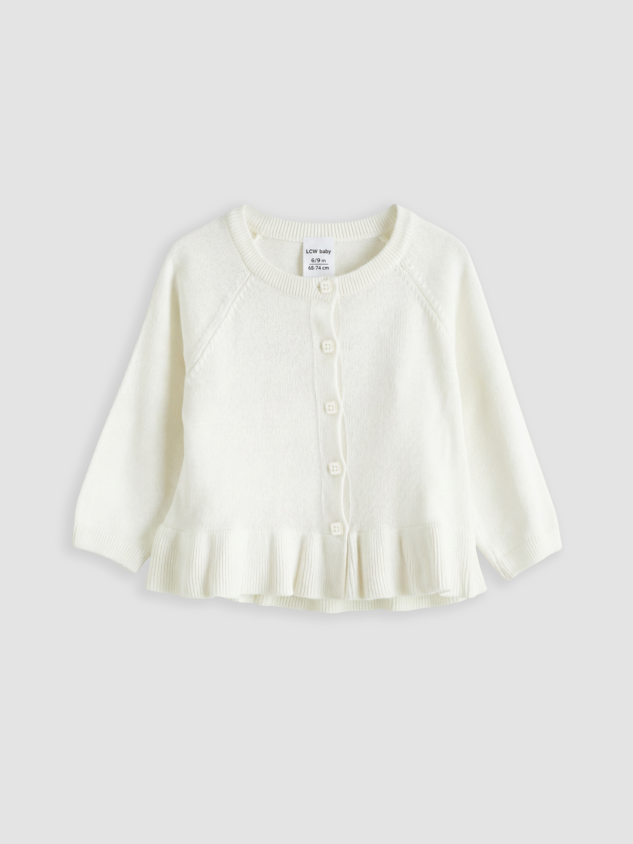 LCW baby Bisiklet Yaka Kız Bebek Triko Hırka - S66549Z1-FDL