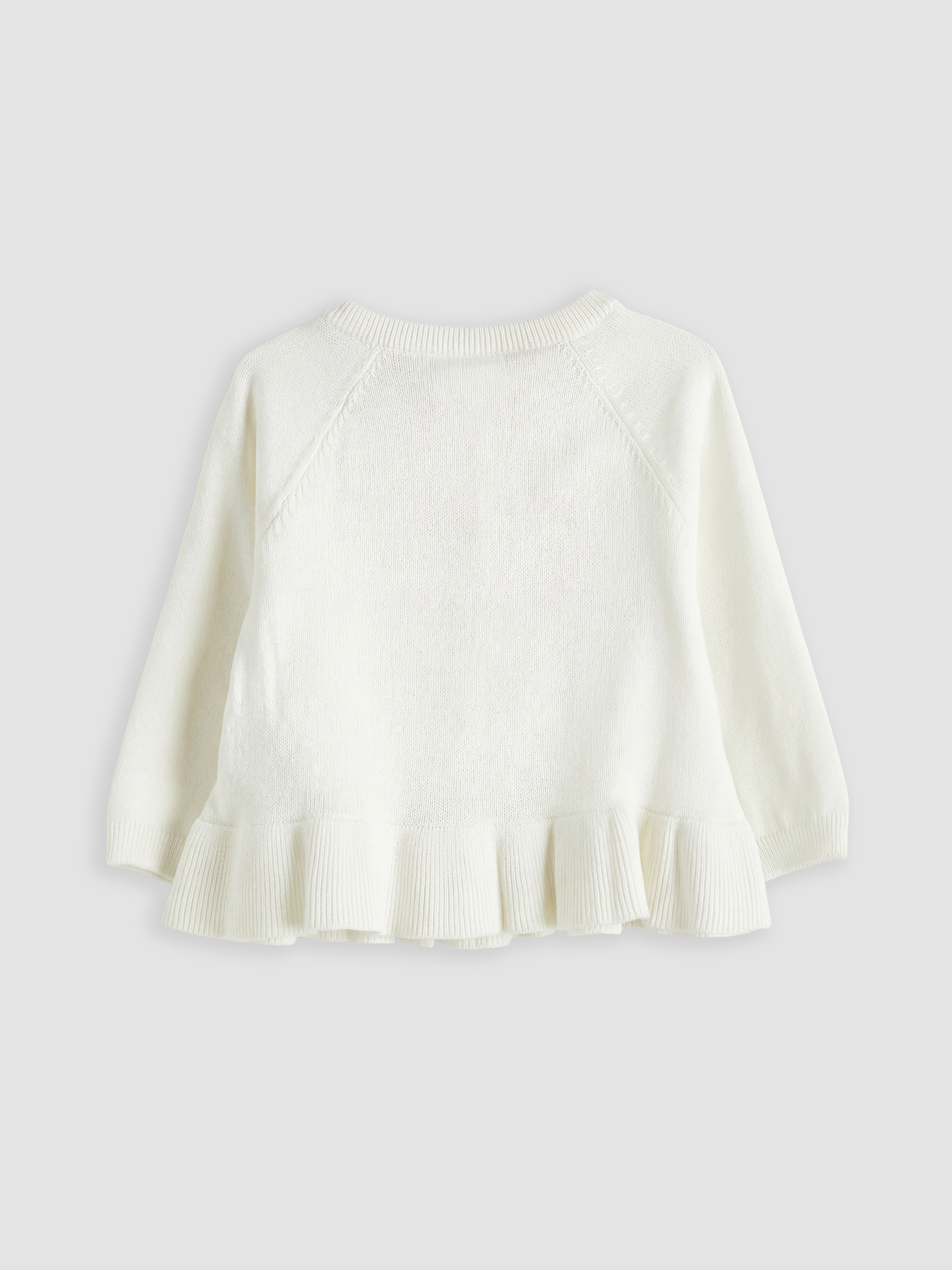 Ekru Bisiklet Yaka Kız Bebek Triko Hırka-1