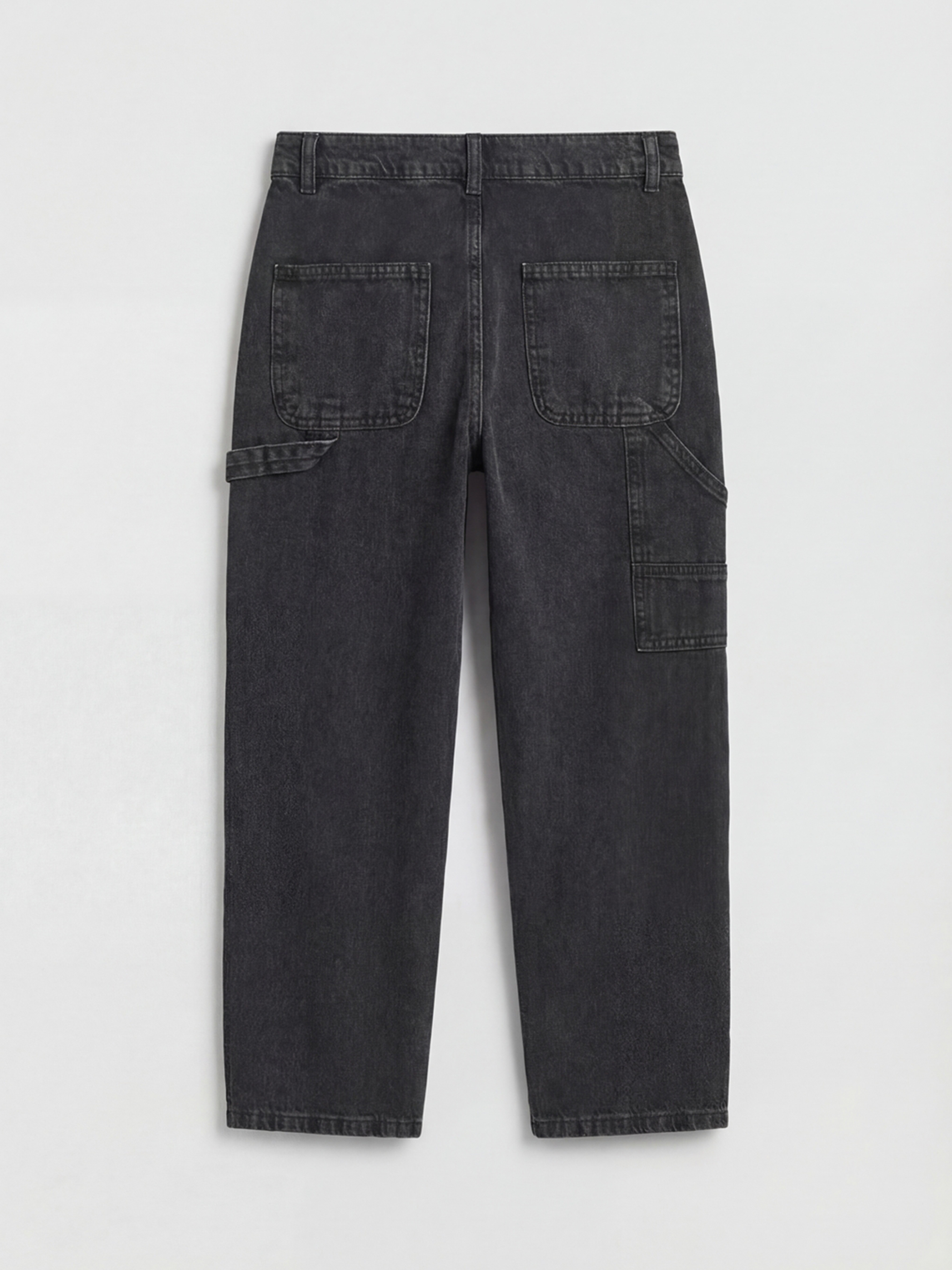 Siyah Loose Fit Erkek Çocuk Jean Pantolon-2