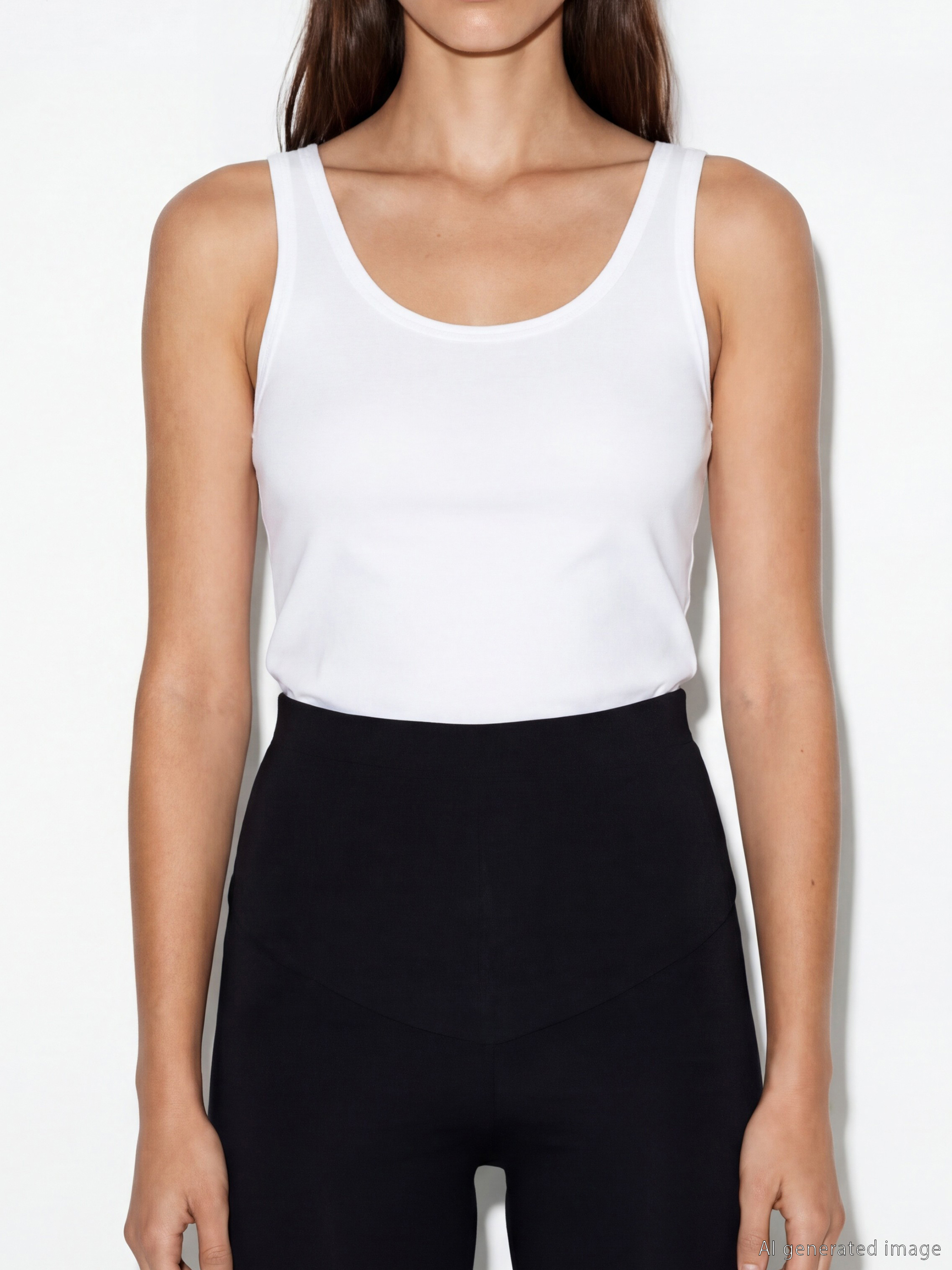 Beyaz U Yaka Askılı Kadın Atlet 2'li-6