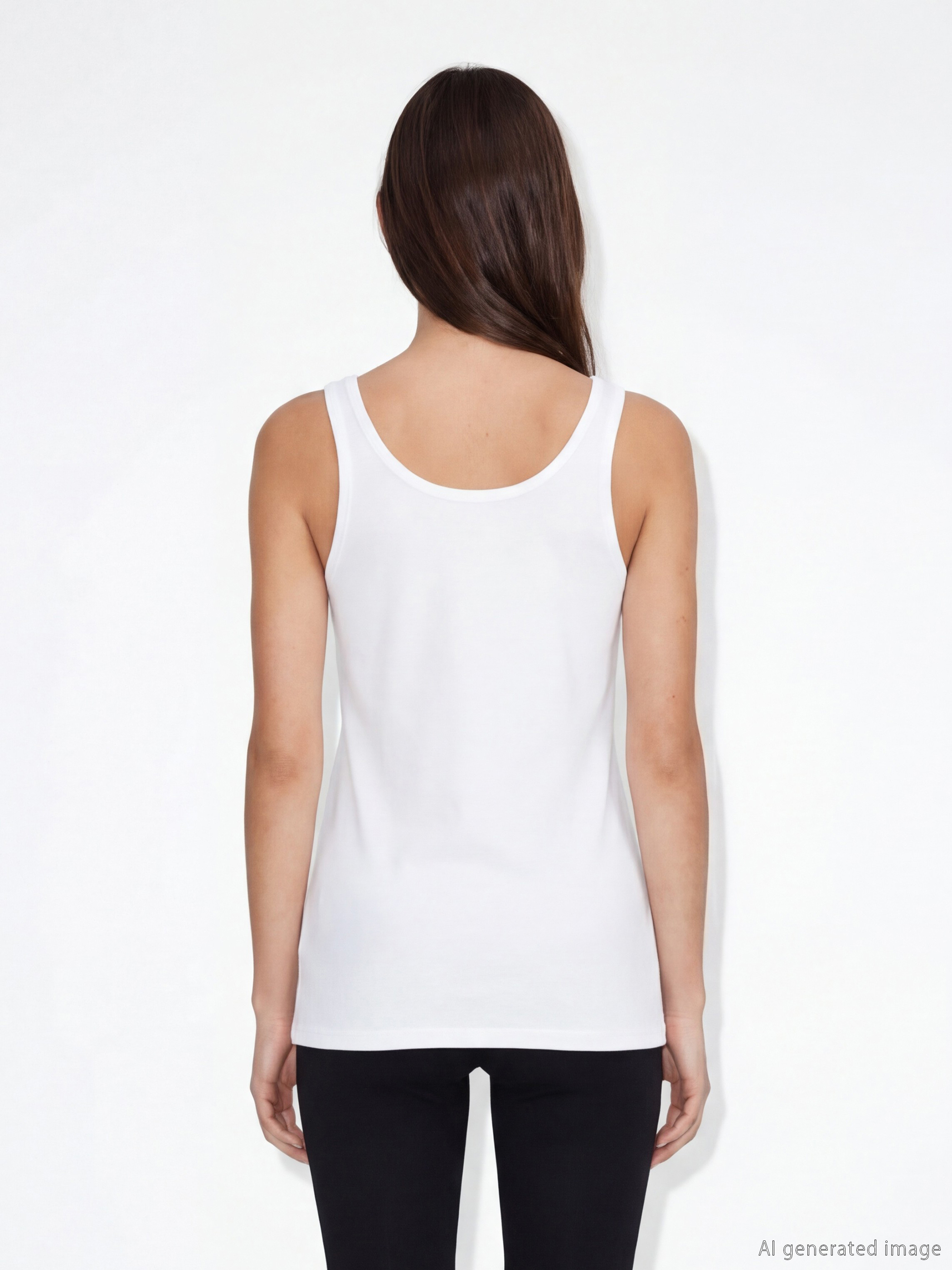 Beyaz U Yaka Askılı Kadın Atlet 2'li-8