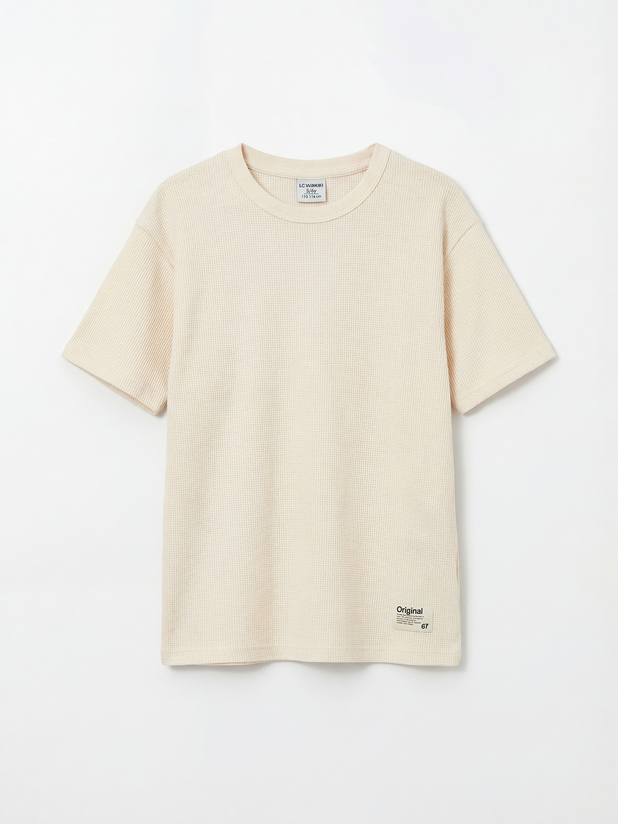 Bej Bisiklet Yaka Erkek Çocuk Tişört ve Şort Takım-1