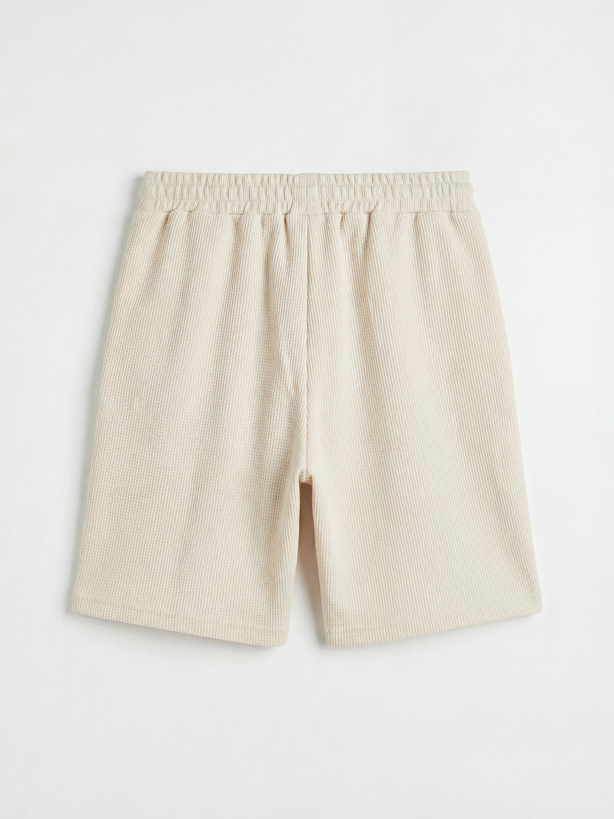 Bej Bisiklet Yaka Erkek Çocuk Tişört ve Şort Takım-4