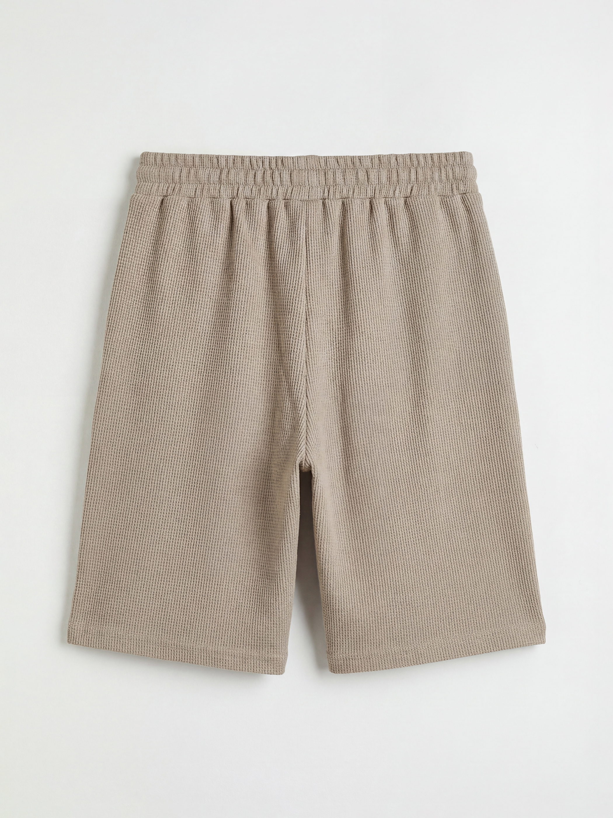 Kahverengi Bisiklet Yaka Kısa Kollu Erkek Çocuk Waffle Takım-4