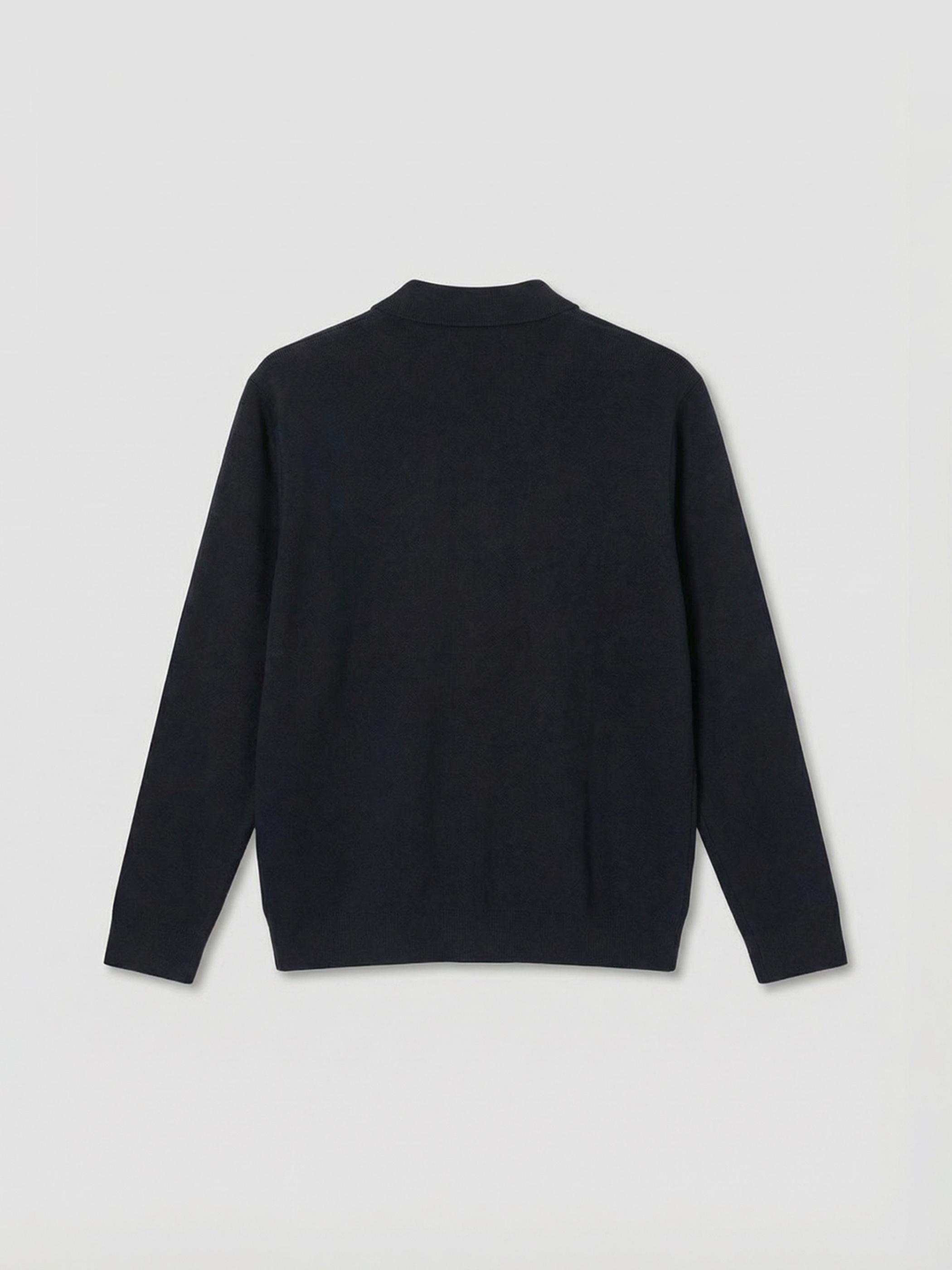 Lacivert Standart Kalıp Polo Yaka Erkek Triko Hırka-1