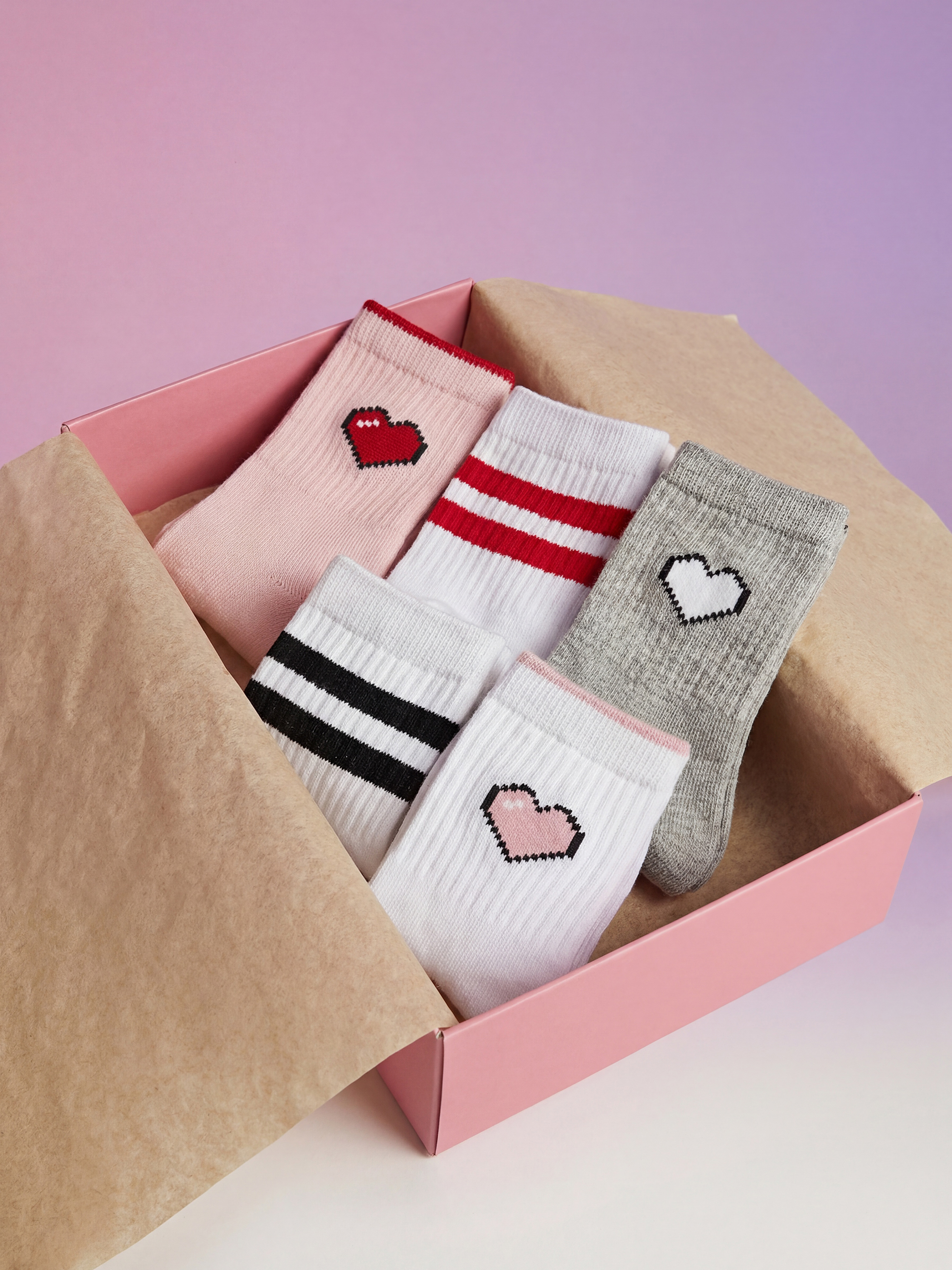 LCW Kids Desenli Kız Çocuk Soket Çorap 5'li - S67585Z4-JYX