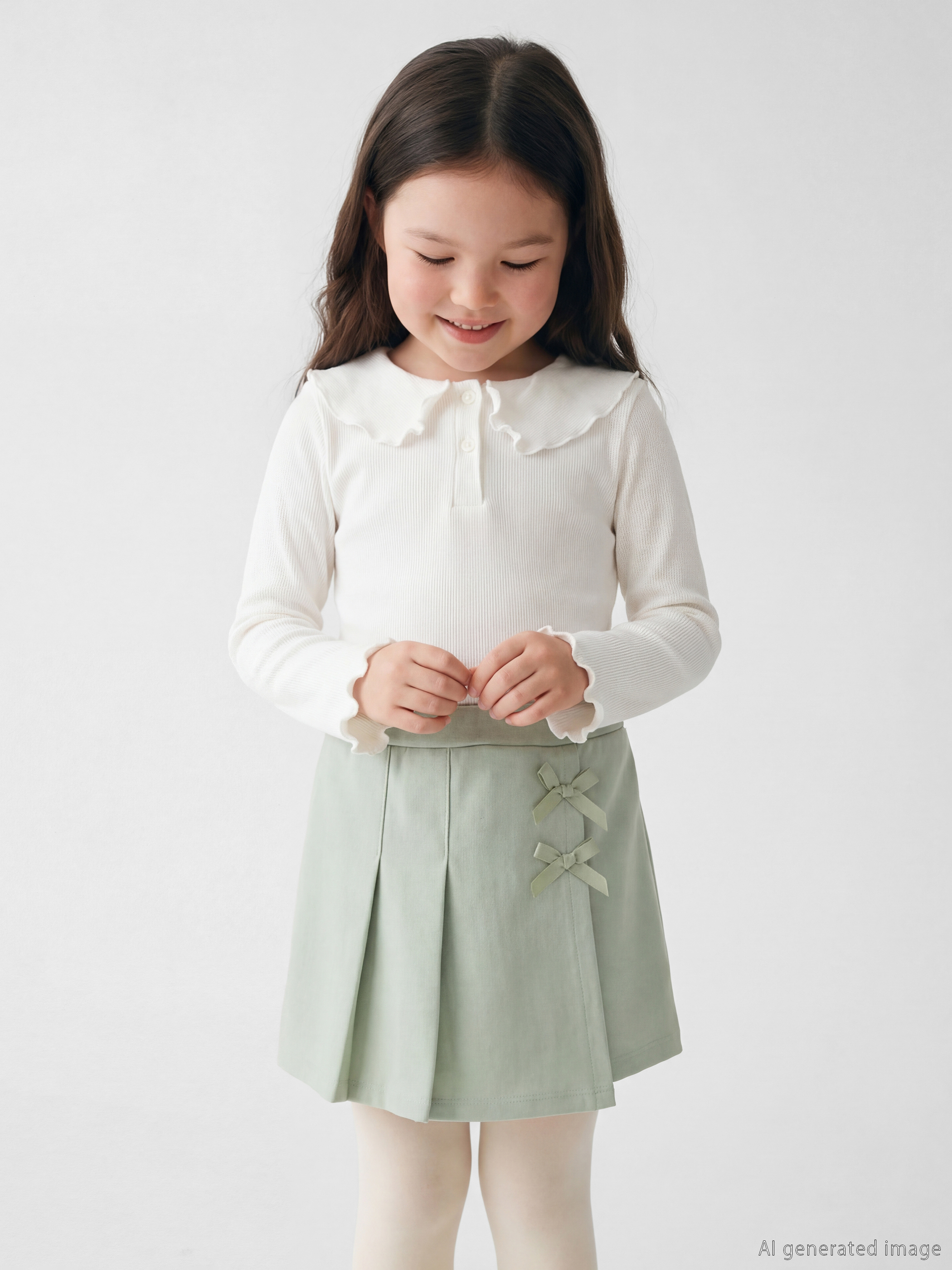 LCW Kids Bebe Yaka Fırfırlı Kız Çocuk Fitilli Tişört - S67601Z1-R9J