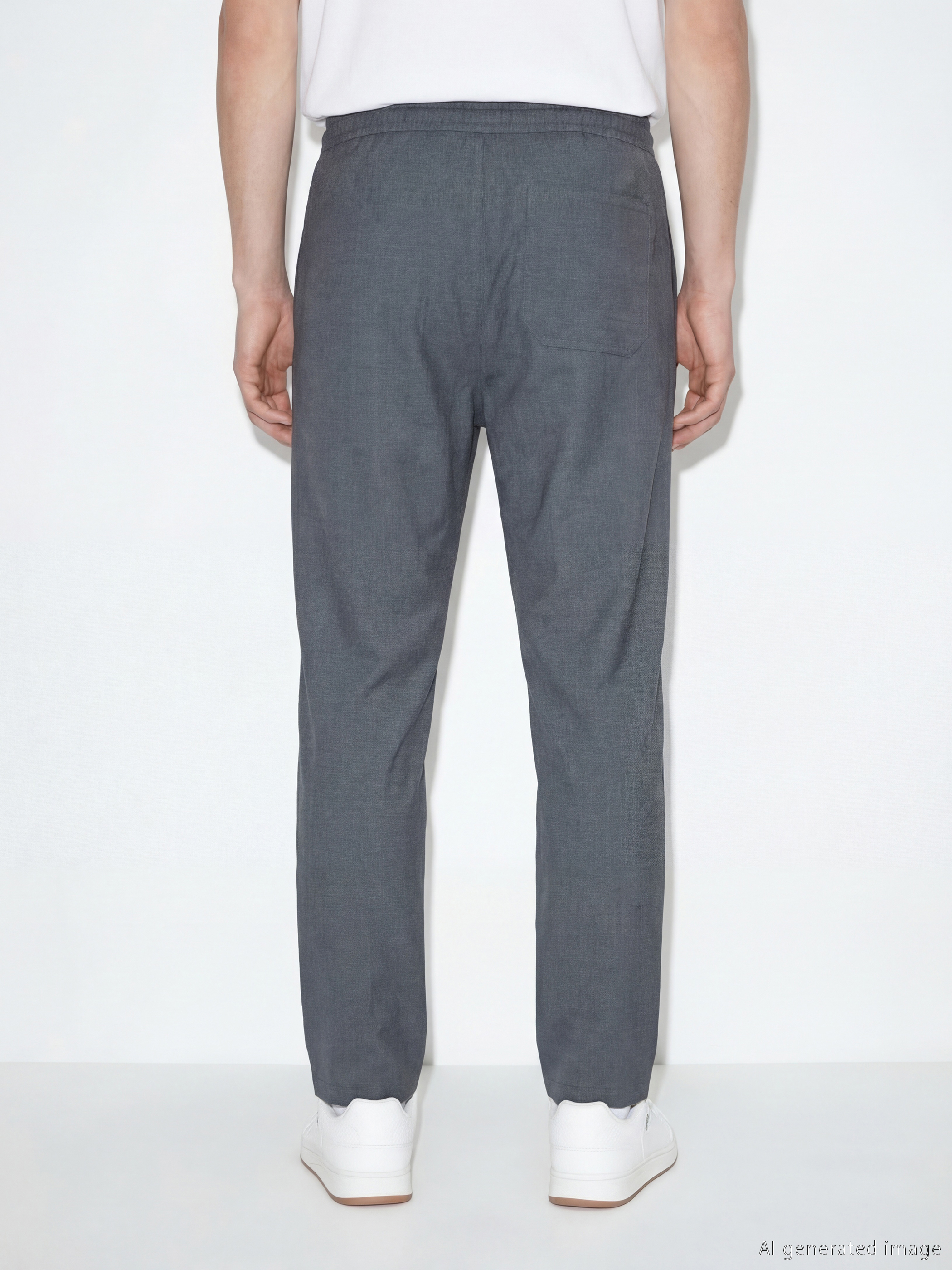 Pantalon Homme Coupe Ample Aspect Lin-3