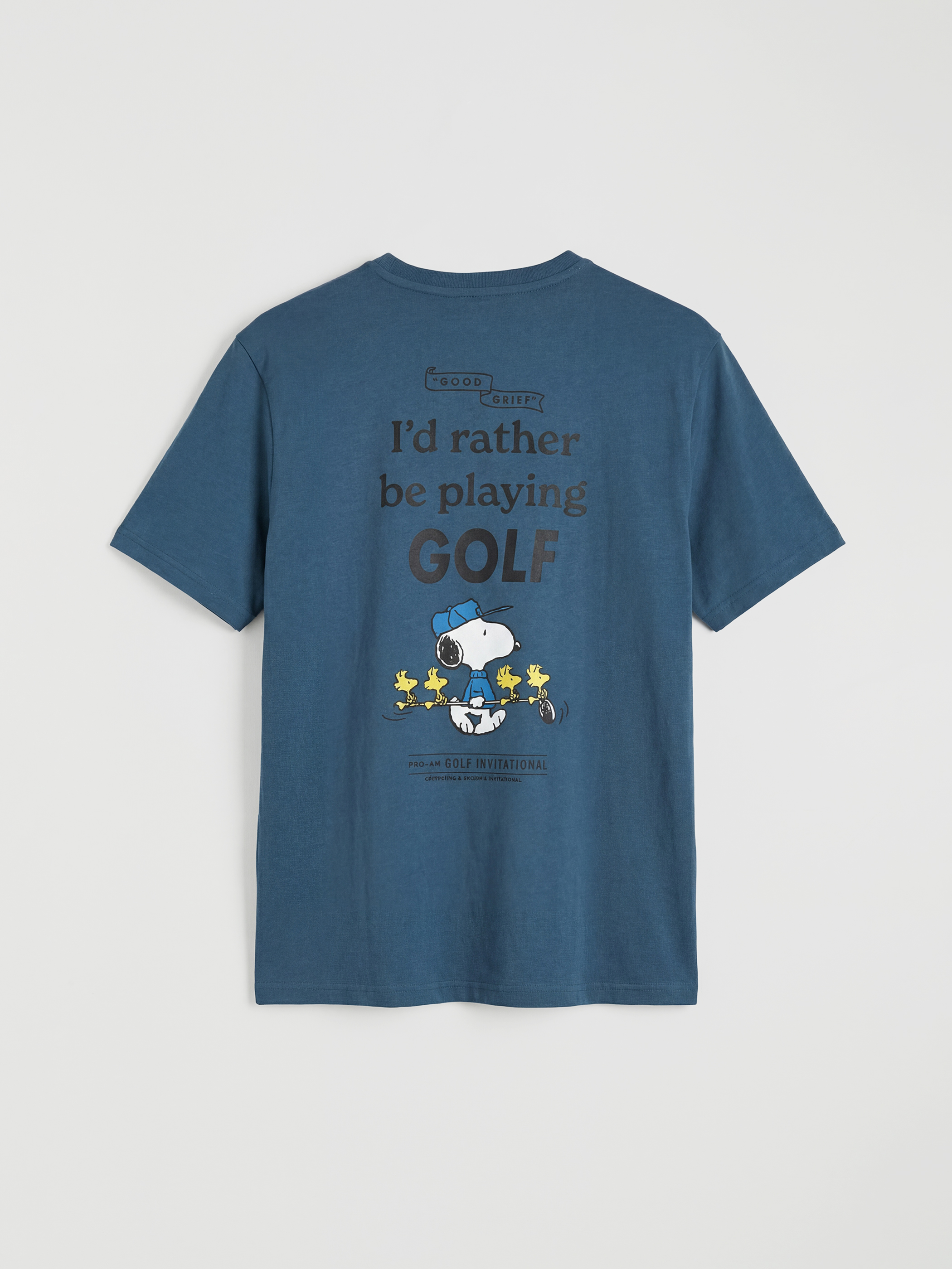 Lacivert Bisiklet Yaka Snoopy Baskılı Erkek Pijama Üst-1