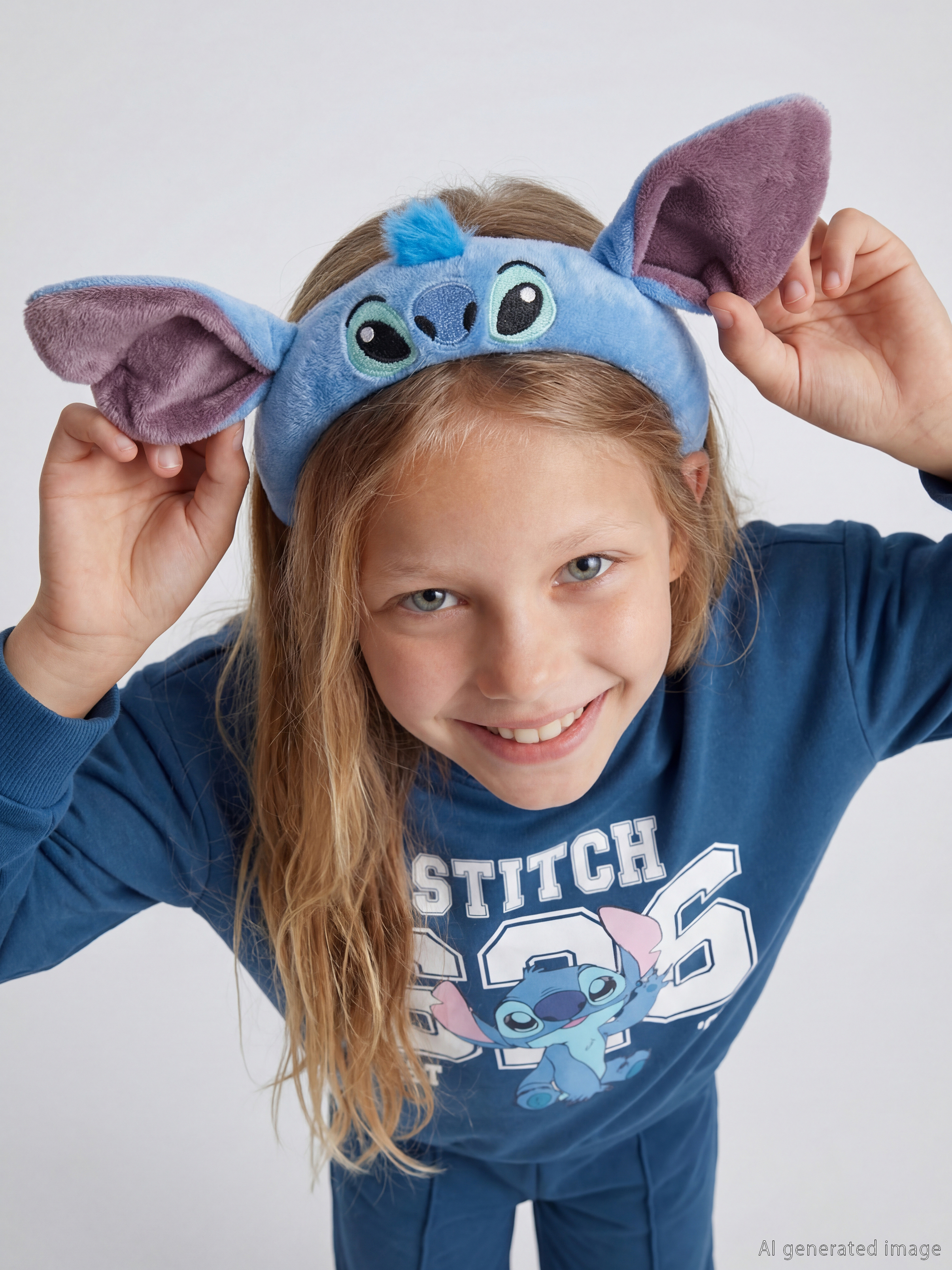 Couronne en peluche d'agneau enfant avec figurine Stitch-3