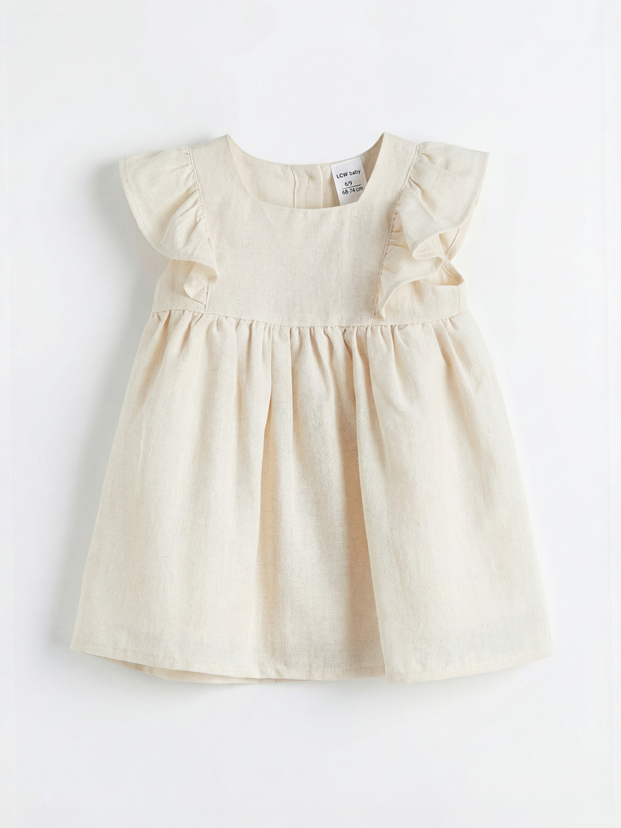 LCW baby Kare Yaka Fırfır Detaylı Kız Bebek Elbise - S67640Z1-V96